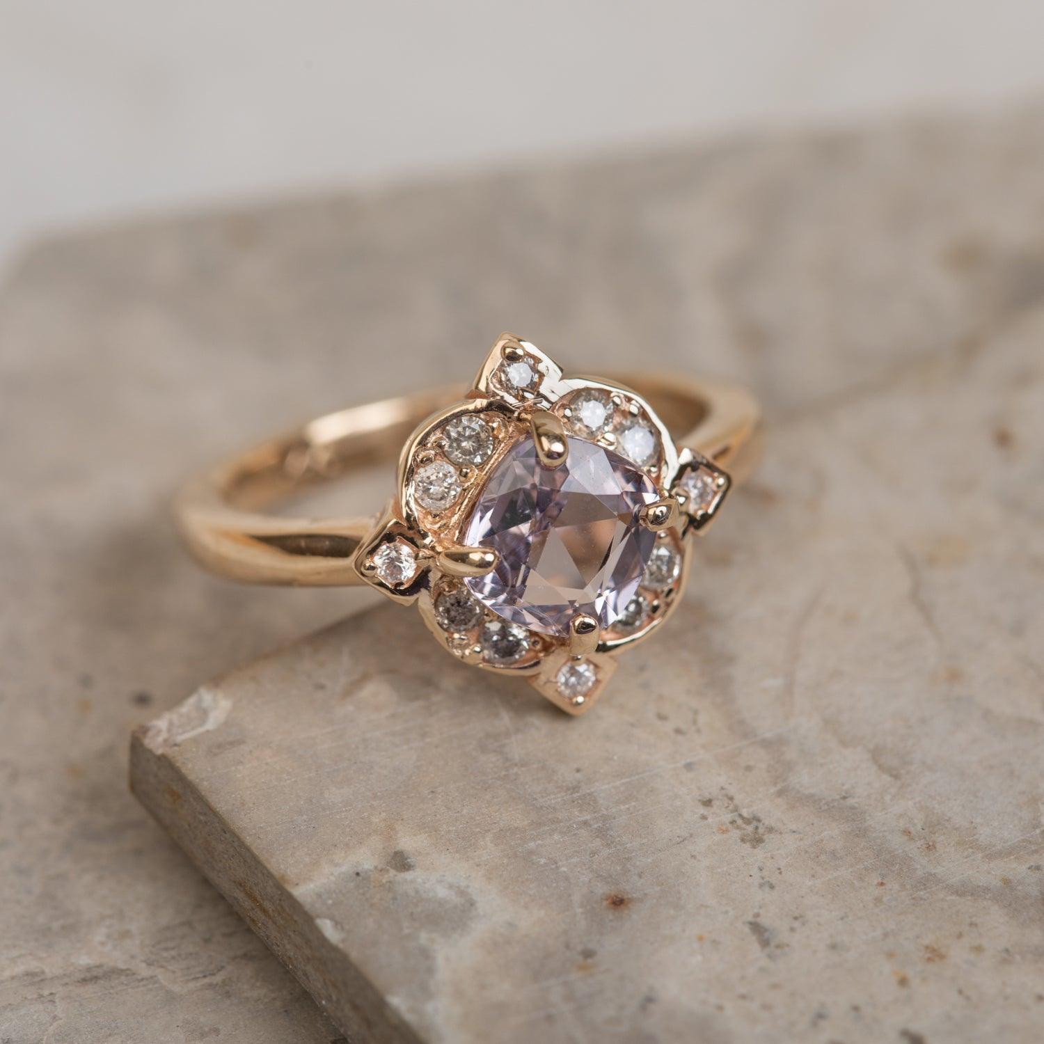 Exquisite Spinel Diamond Ring for Women - Elegant 14K Gold Engagement & Wedding Band - Perfect for Anniversaries, Proposals & Special Occasions