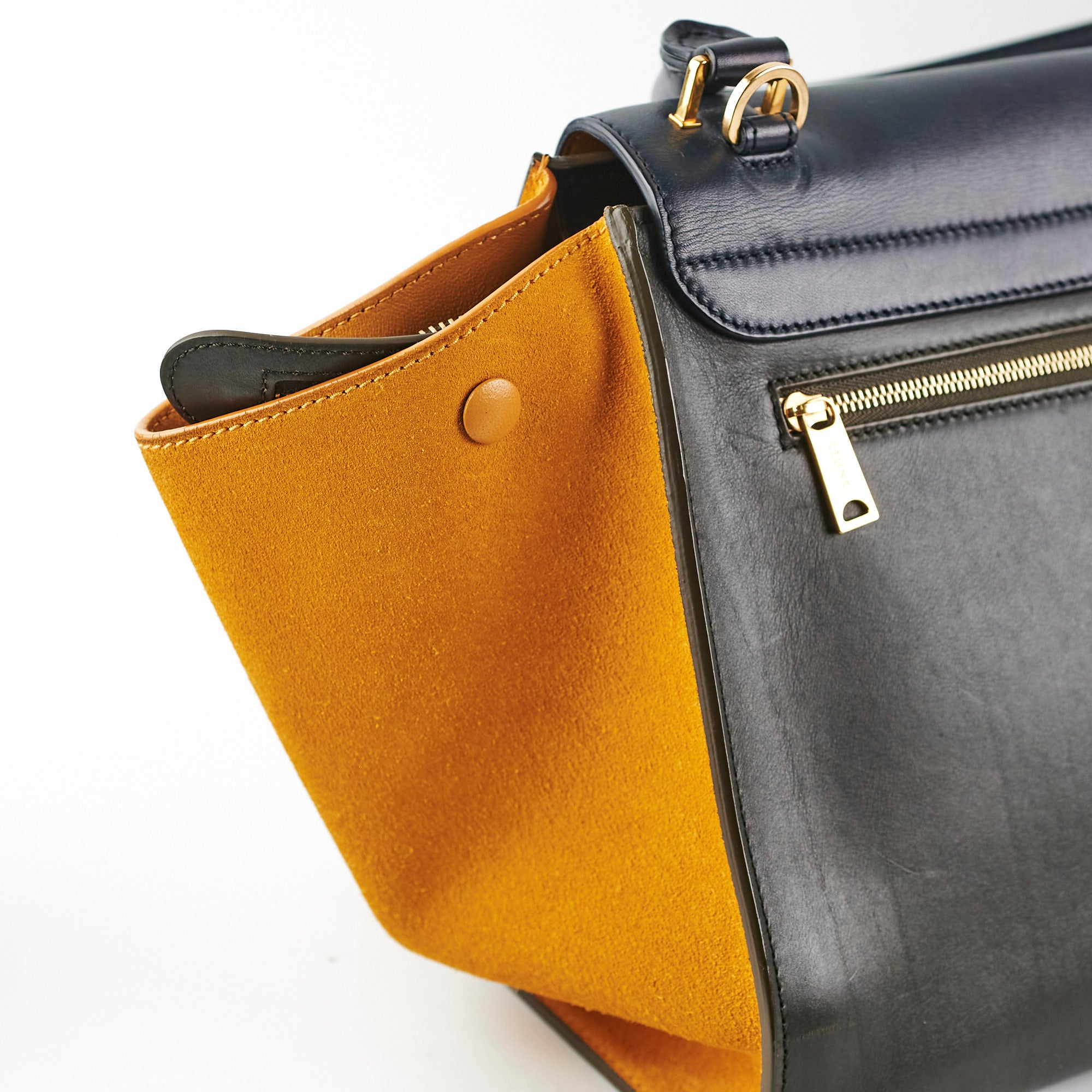 Celine Medium Trapeze Tri-Color Leather Handbag - Luxury Designer Crossbody Bag for Women | Perfect for Work, Travel & Evening Events