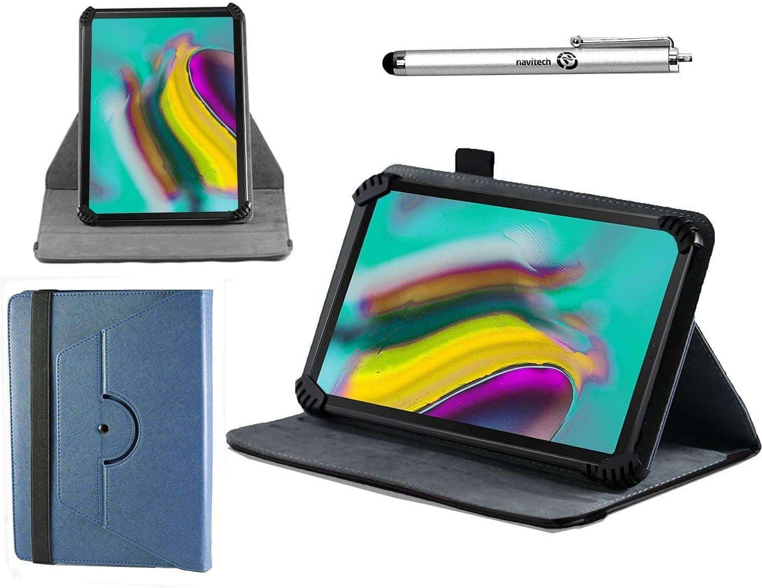 Navitech 360° Rotating Stand Case with Stylus for MEBERRY 10 Inch Android Tablet - Perfect for Work, Study & Entertainment