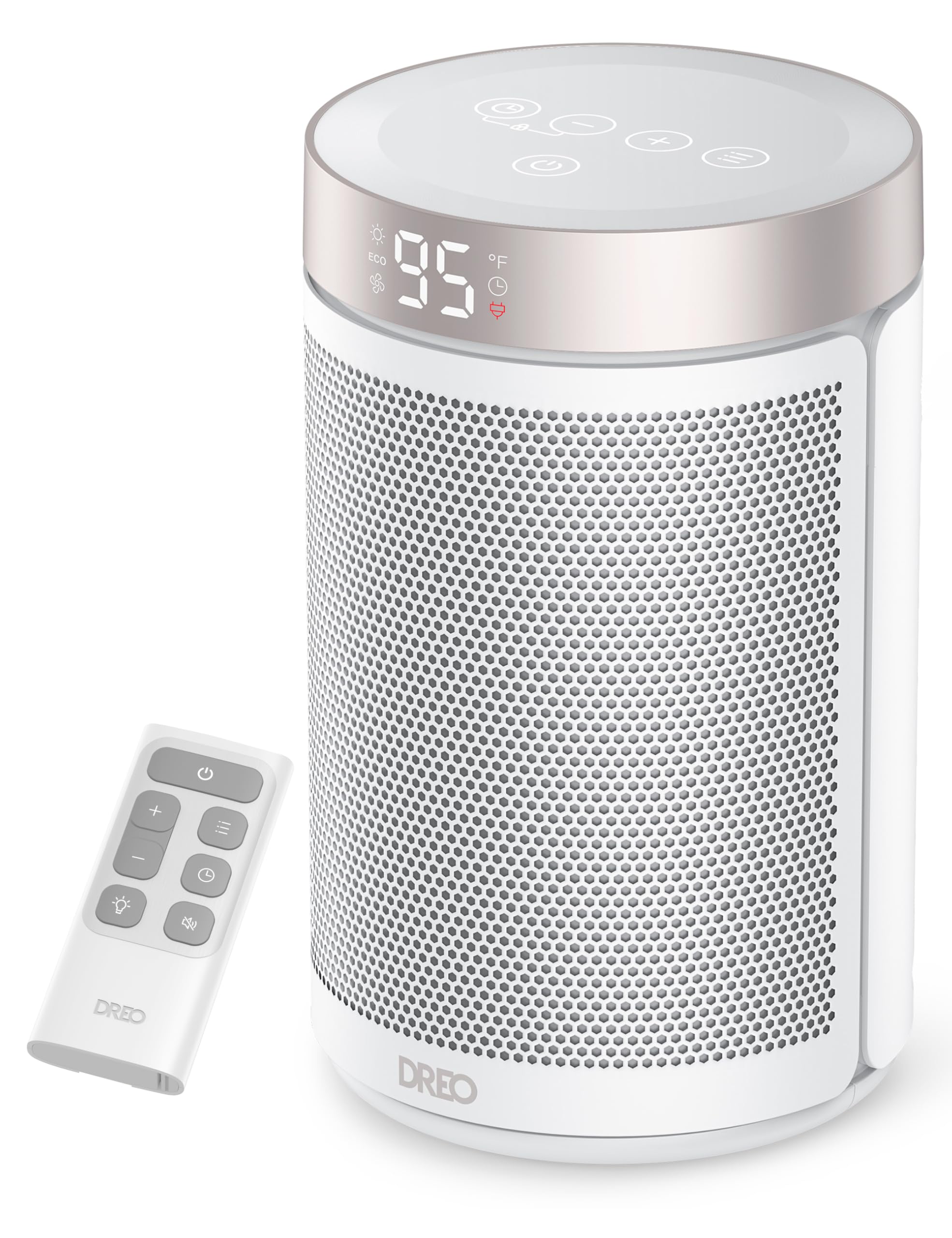 Dreo Space Heater 1500W - Portable Electric Heater with Thermostat & Remote Control, PTC Ceramic Fast Heating, 12H Timer, 5 Modes, Digital Display - Safe for Office, Bedroom, Home & Indoor Use | Perfect for Winter Warmth & Energy Efficient Heating