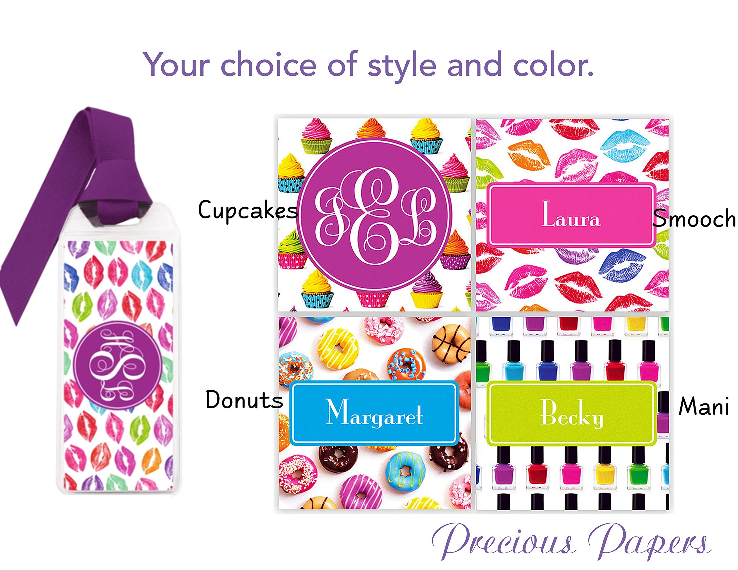 Personalized Fun Girls Bookmarks - Cute Cupcake, Donut & Lips Designs for Tweens & Teens - Perfect for Reading, School & Gifts