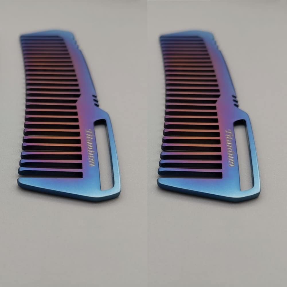 Wudaizhi Mini Portable Titanium Alloy Comb - Ultra Light EDC Titanium Hair Comb for Men & Women - Perfect for Travel, Outdoor Adventures and Everyday Carry Accessories