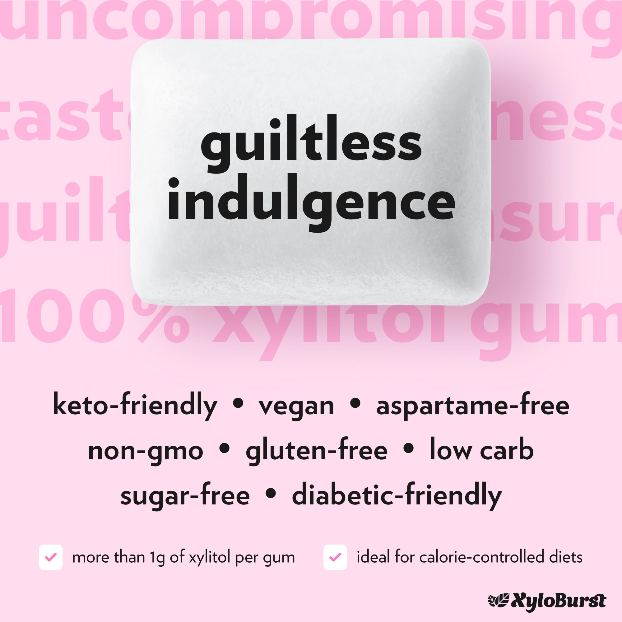 XyloBurst Xylitol Chewing Gum - Sugar Free, Gluten Free, Keto Friendly, Aspartame Free Bubble Gum for Oral Health & Fresh Breath - 500 Count Bulk Bag - Perfect for Office, Travel, and Post-Meal Freshness