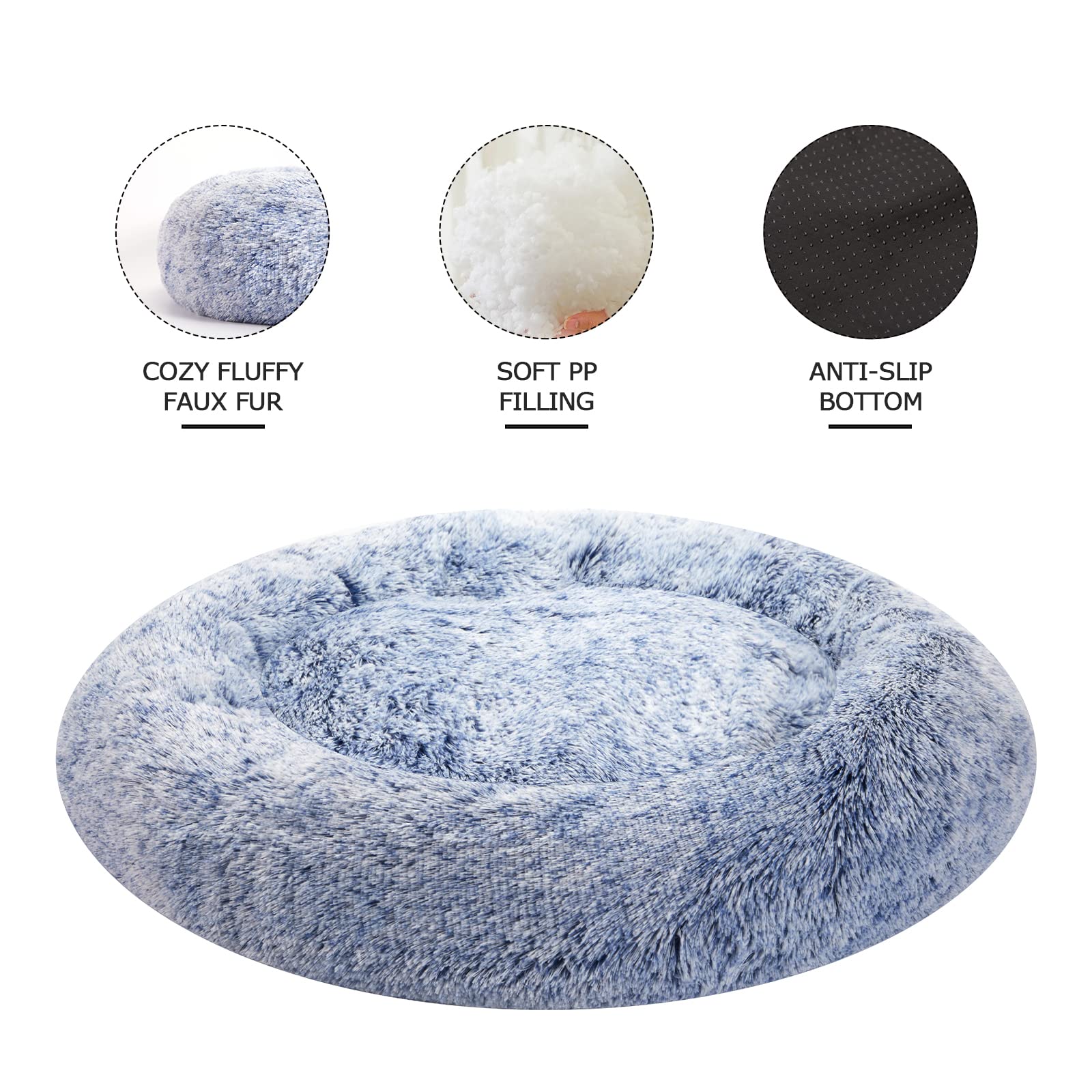 **Calming Donut Dog Bed for Large Dogs - 36