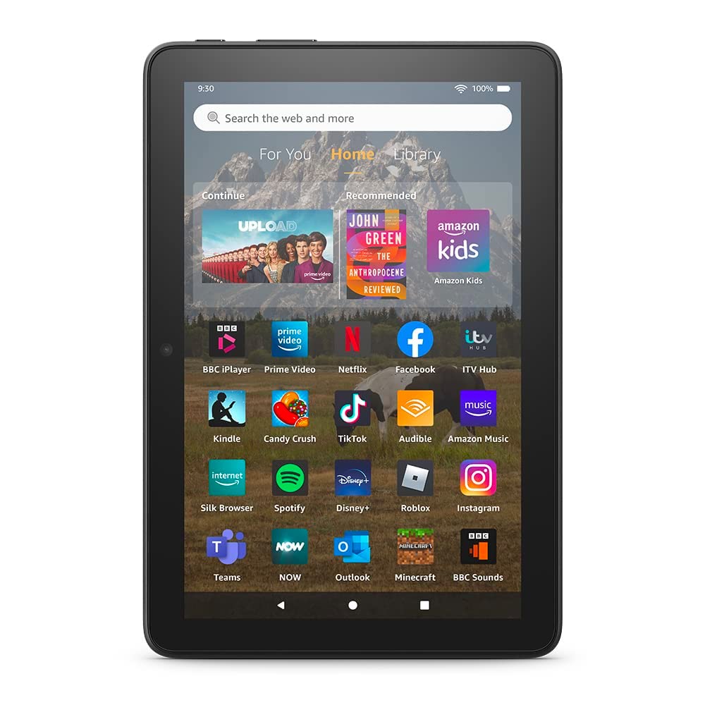 Fire HD 8 Tablet 32GB - Black with Special Offers + Protective Bundle Including Amazon Fire HD 8 Case & NuPro 2-Pack Screen Protectors | Perfect for Reading, Streaming & Travel
