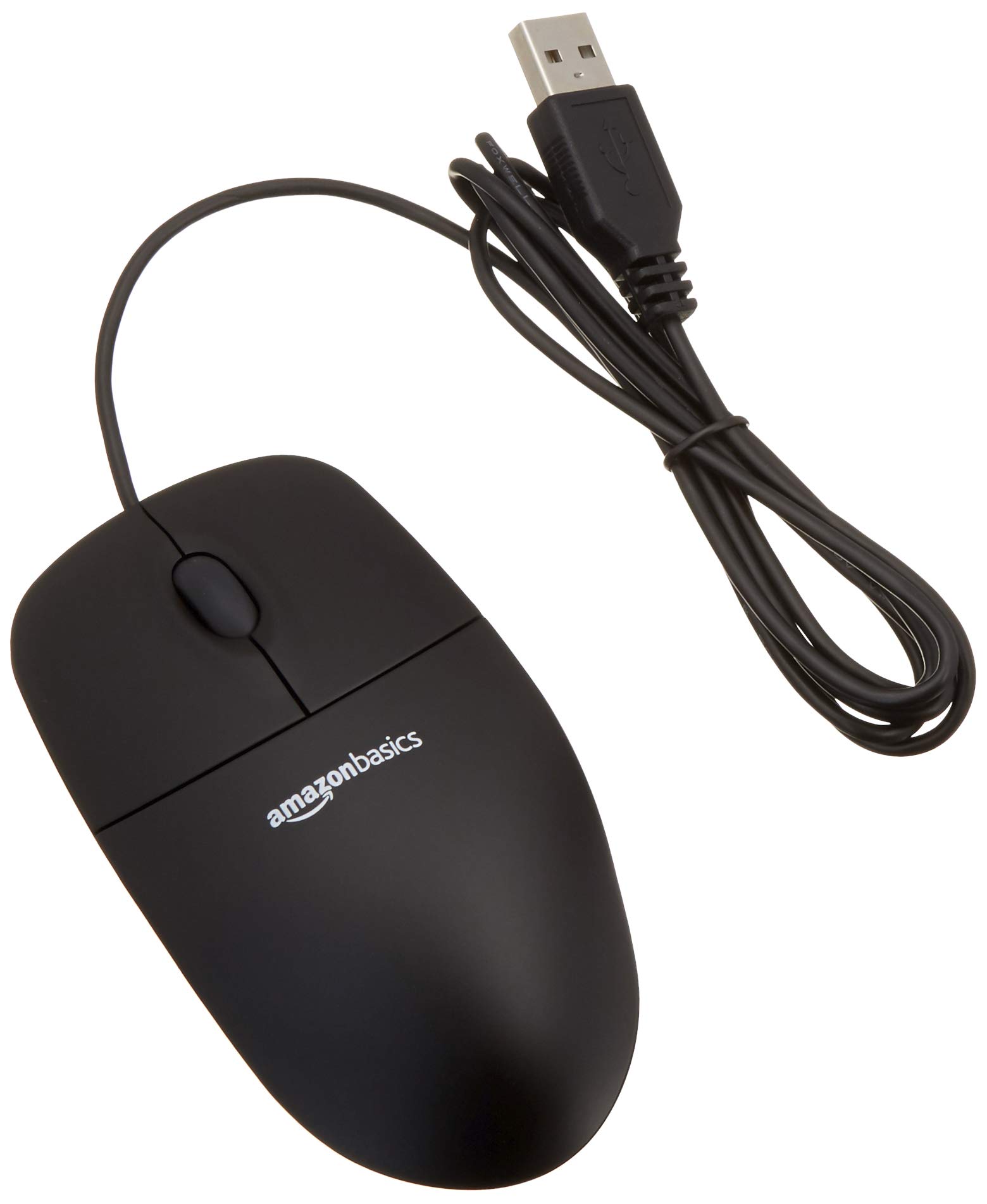 AmazonBasics 3-Button USB Wired Computer Mouse (Black) & Gaming Mouse Pad - 1-Pack | Ergonomic Design for Office Work, Gaming & Home Computing