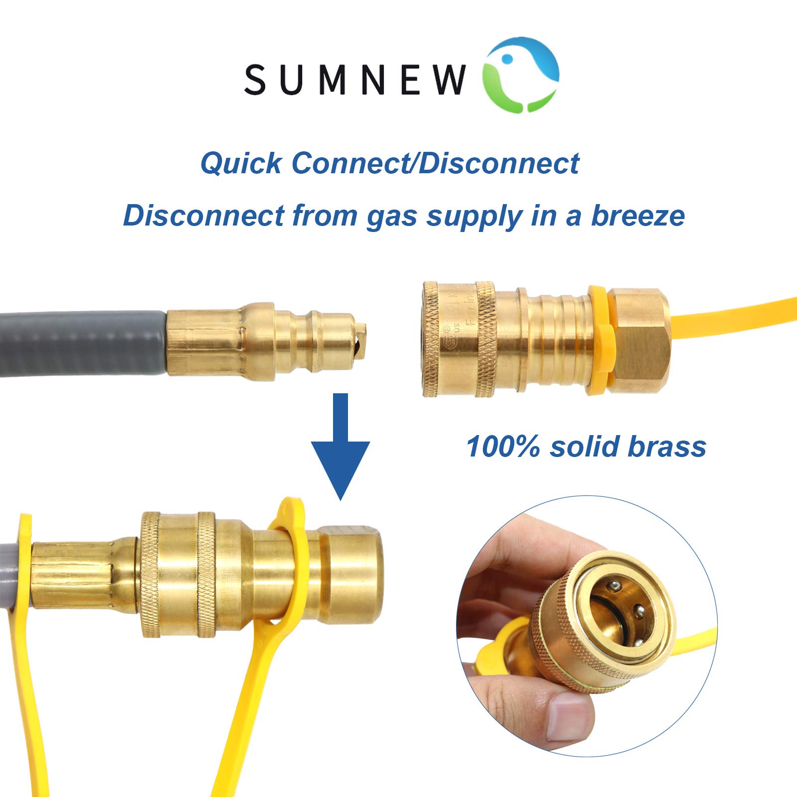 48 Feet 1/2-Inch CSA Certified Natural Gas Hose with Quick Connect Fitting - Compatible with BBQ Grills, Pizza Ovens, Patio Heaters & More | Propane to Natural Gas Conversion Kit for Outdoor Cooking & Heating Appliances