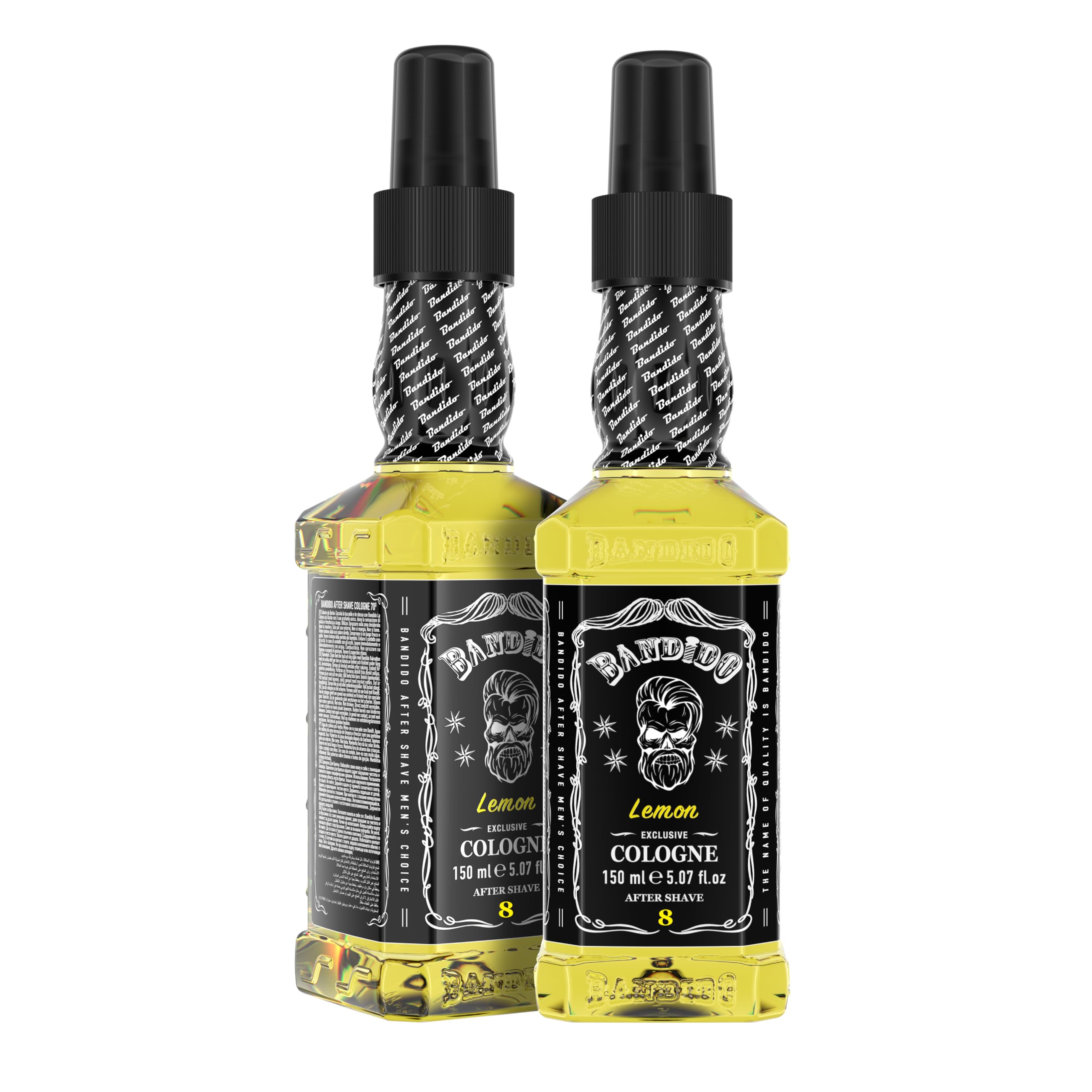 Bandido Aftershave Cologne for Men | Traditional Turkish Eau de Cologne Spray with 70% Alcohol Content | Refreshing Lemon Scent 150ml | Perfect for Post-Shave, Grooming & Daily Fragrance