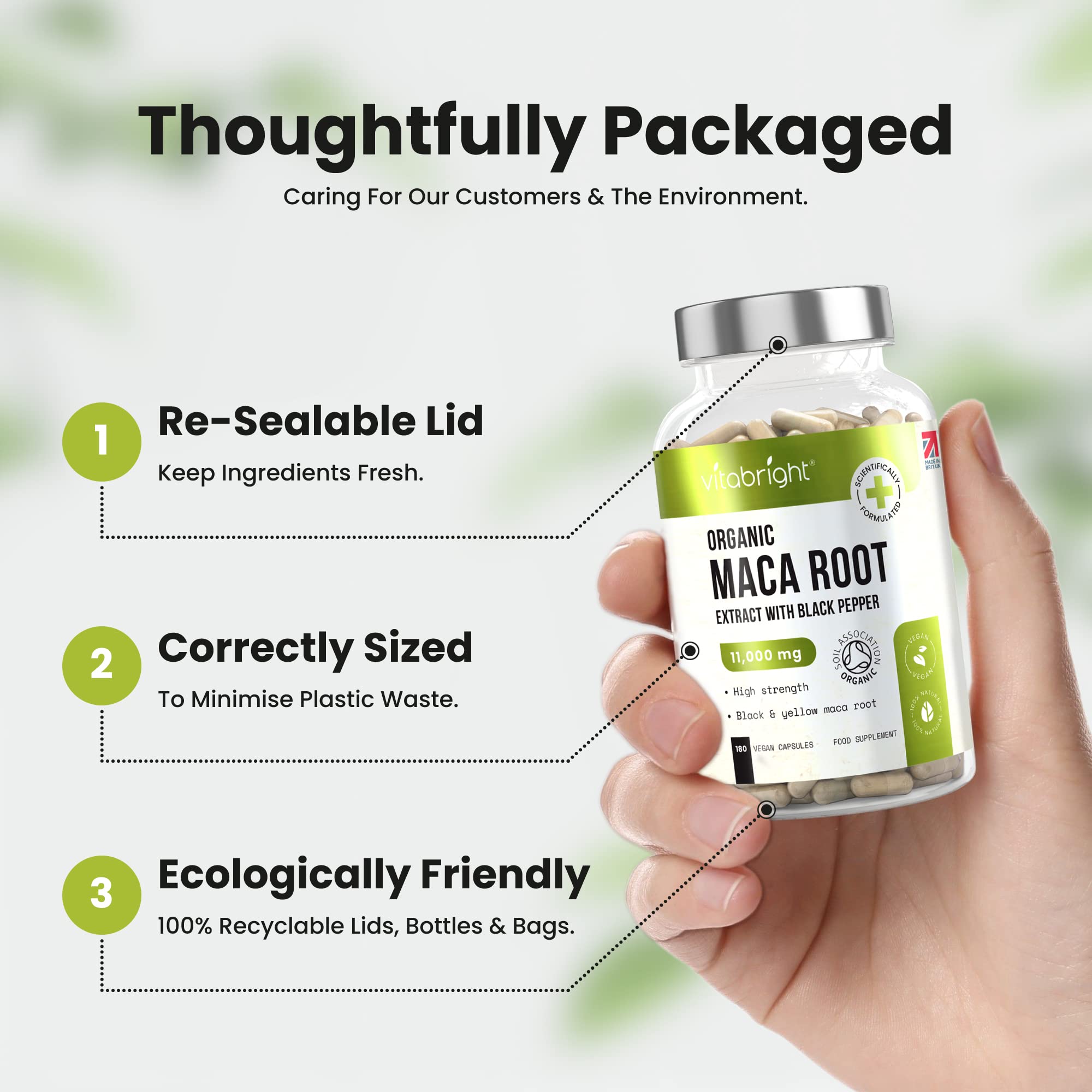 Premium Black Maca Root Capsules 11,000mg - Organic Peruvian Maca Powder Extract for Men & Women (180 Count) - Supports Energy, Fertility & Vitality - Perfect for Daily Wellness & Natural Performance Enhancement