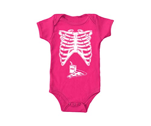 Bodysuit - Skeleton Costumes Juice Box & Pizza - Pink