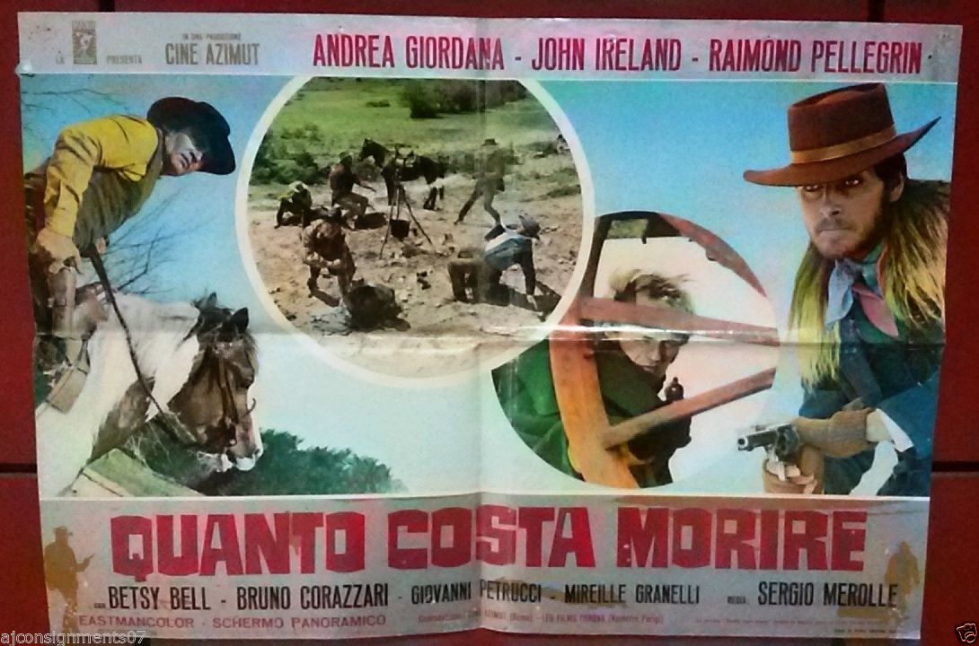 Lot of 4 Vintage QUANTO COSTA MORIRE Italian Movie Lobby Cards (1960s) - Andrea Giordana Film Memorabilia for Collectors & Home Theater Decor