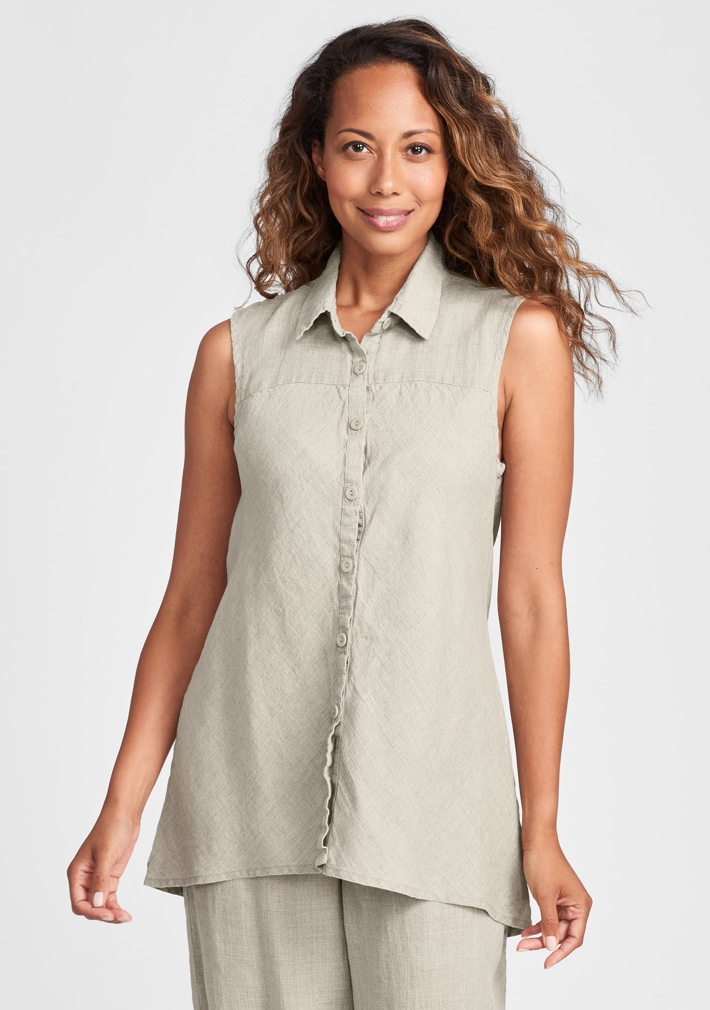 Skyline Blouse - Sleeveless Linen Top for Women | Breathable Summer Shirt | Casual Office & Beach Wear | FINAL SALE