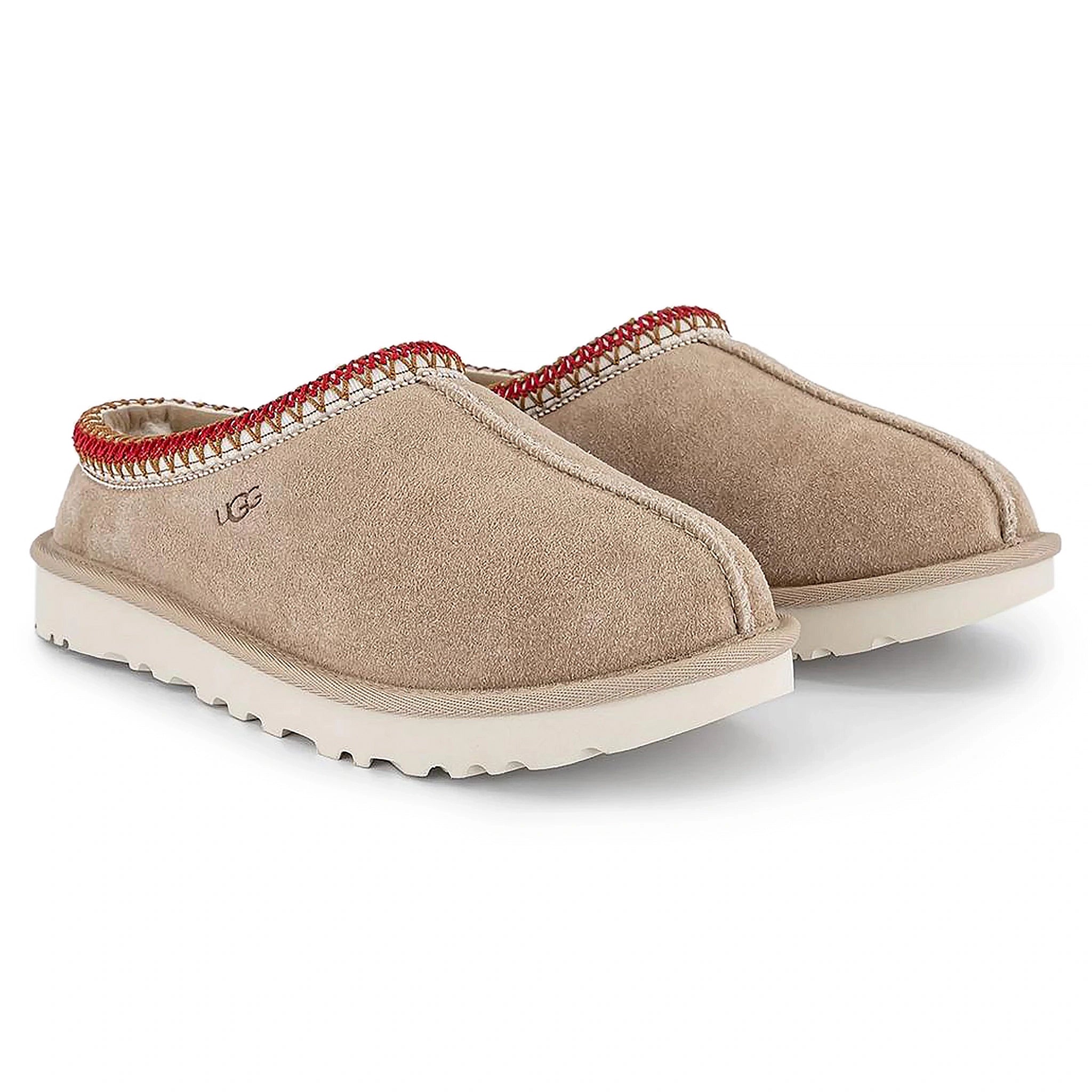 UGG Tasman Sand Dark Cherry Slippers for Women - Cozy Indoor/Outdoor House Shoes for Relaxing at Home & Quick Errands