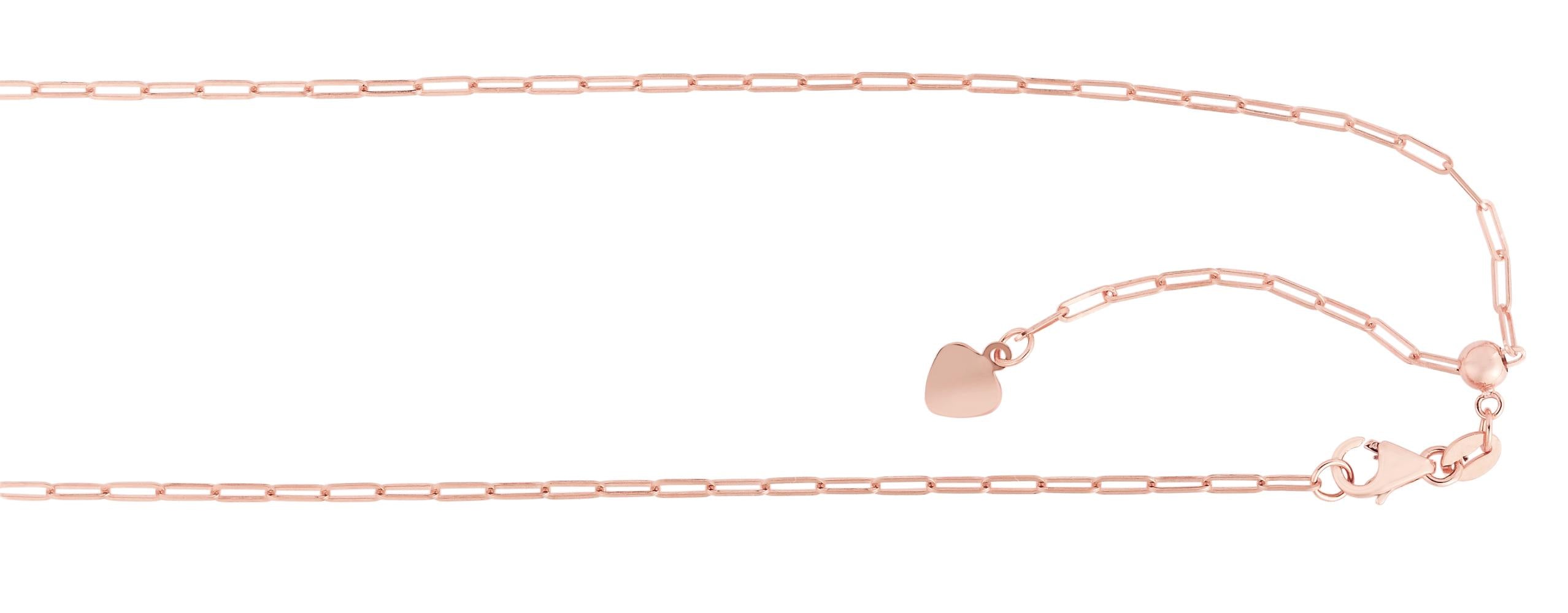 14K Gold 1.5mm Adjustable Paperclip Chain Necklace - Dainty Minimalist Jewelry for Women, Gift for Her - Perfect for Layering, Everyday Wear & Special Occasions