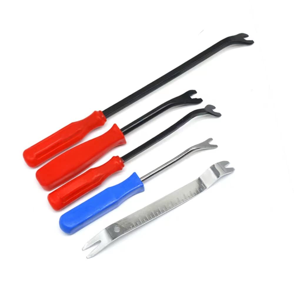 5Pcs Auto Trim Removal Tool Kit - Plastic Pry Tool Set for Car Door Clips & Audio Panels - Easy Panel Removal for Automotive Repair & DIY Projects - Perfect for Car Detailing, Stereo Installation & Interior Maintenance