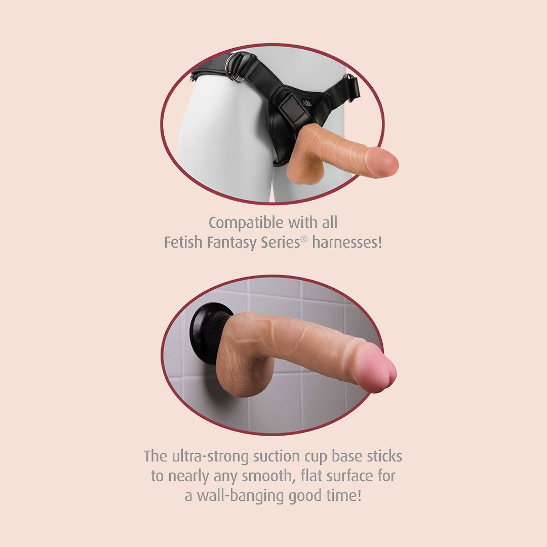 Real Feel Deluxe No. 7 | 9 Inch Vibrating Dildo with Suction Cup Base - Perfect for Solo Play, Couples Intimacy & BDSM Exploration