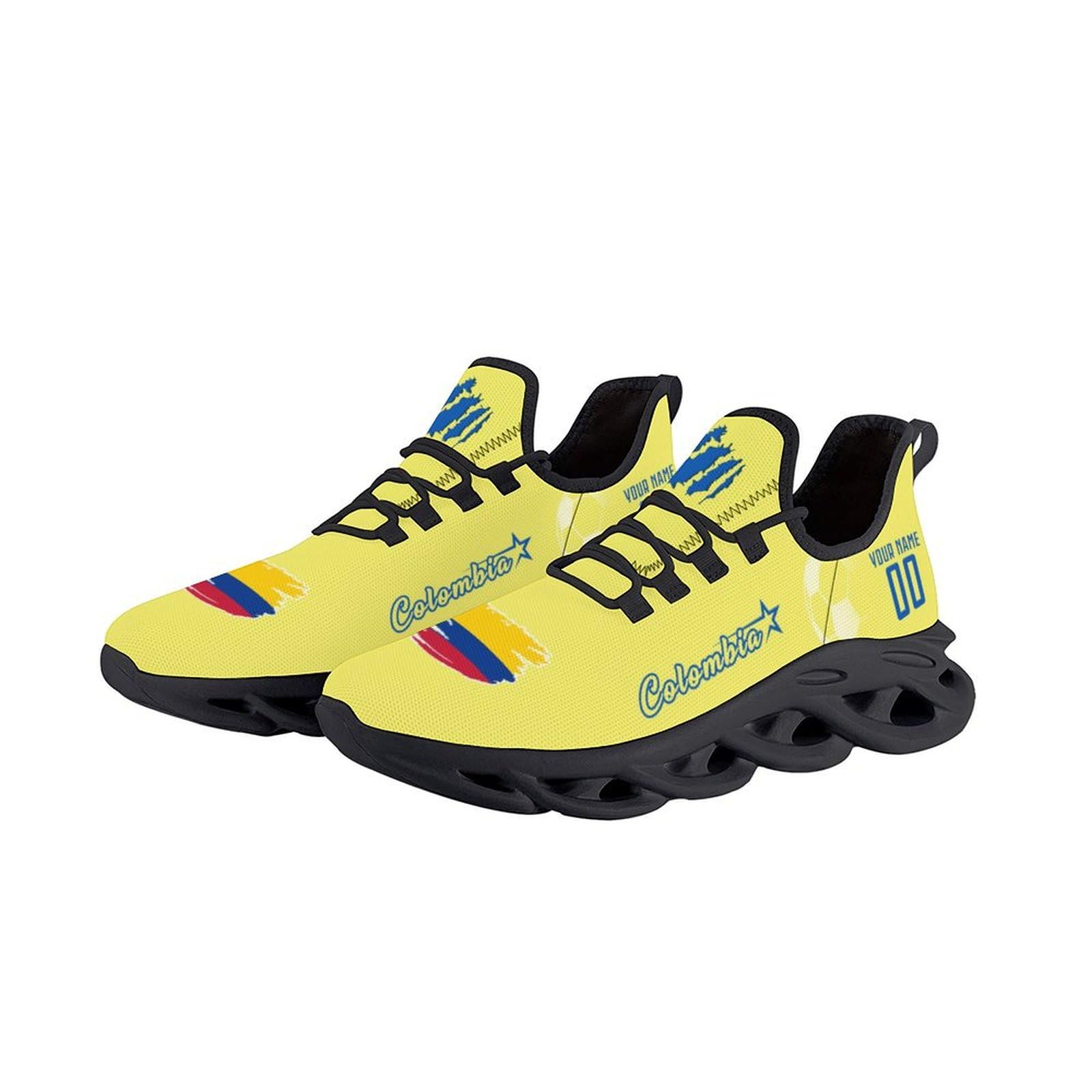 Custom Soccer National Flex Sneakers - Personalized Name & Number Athletic Gym Shoes - Breathable Slip-On for Men & Women - Perfect for Fans, Training & Gifts