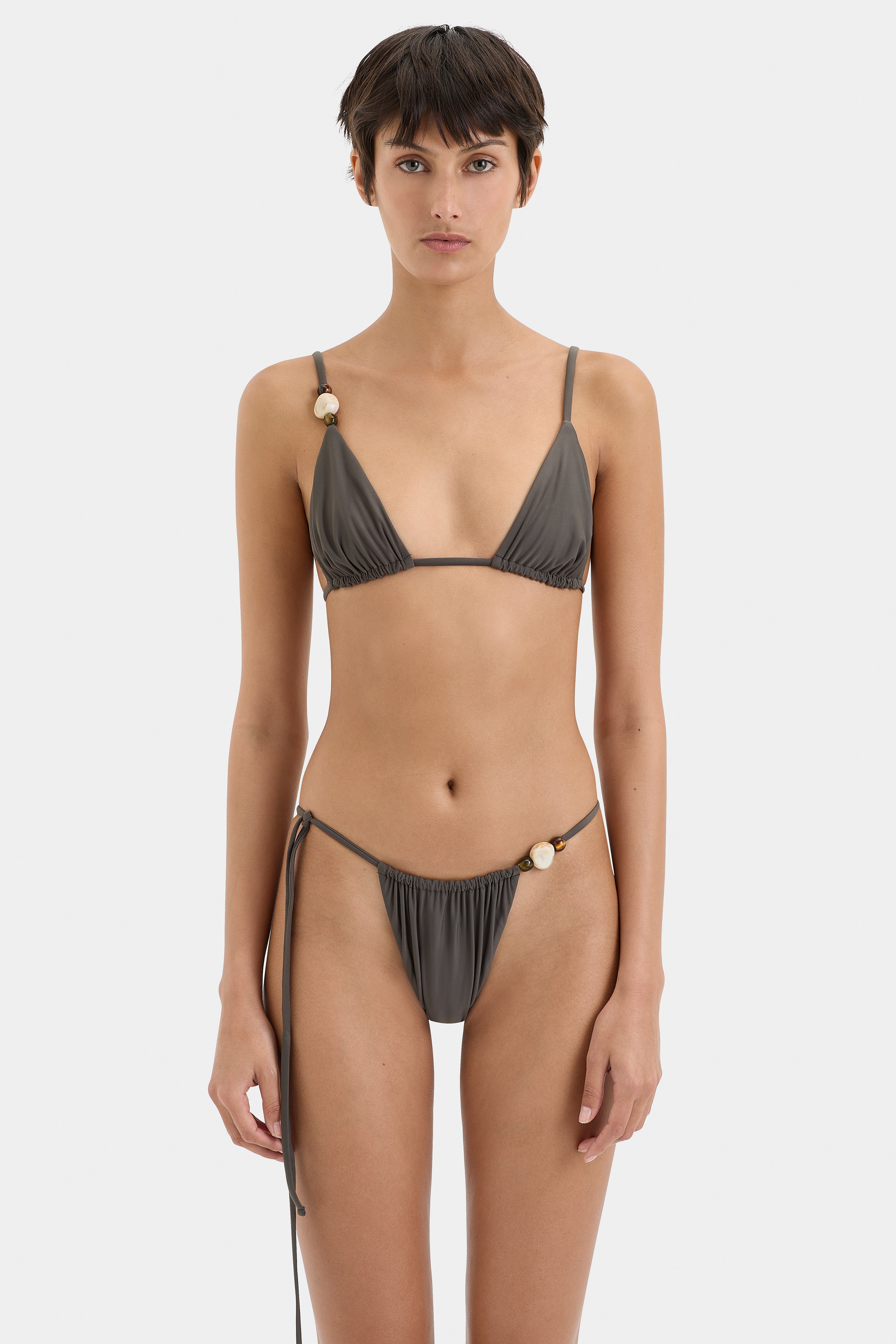 Jeanne Beaded String Triangle Bikini Top - Sexy Women's Swimwear for Beach, Pool & Summer Vacation