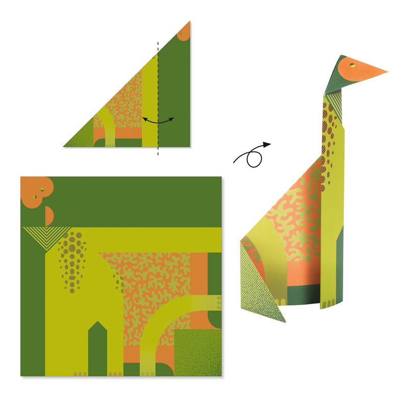 Best Origami Dinosaur Kit for Kids - Creative DIY Paper Craft Set by Djeco - Fun Educational Activity for Birthday Parties & Classroom Projects