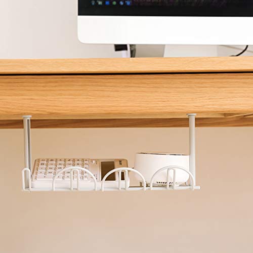 VALINK Metal Under Desk Cable Management Tray - Wire Organizer for Power Cords, Chargers & Adapters - Cable Trunking & Rack for Home/Office Workspace Organization