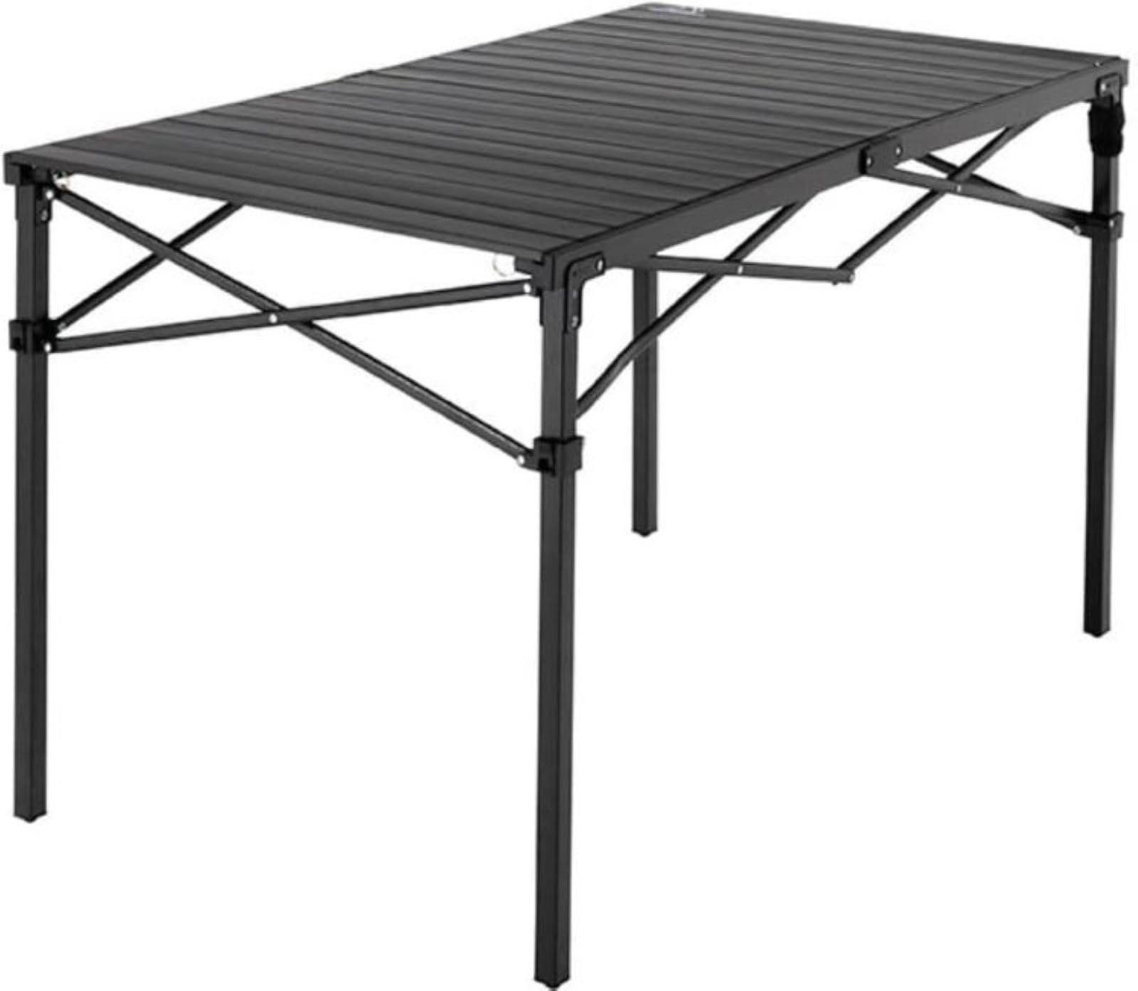 Heavy-Duty Roll-Top Camping Table - Portable Aluminum Folding Table with Steel Frame by Caddis Sports (Medium) | Perfect for Outdoor Picnics, Tailgating & Backyard BBQs