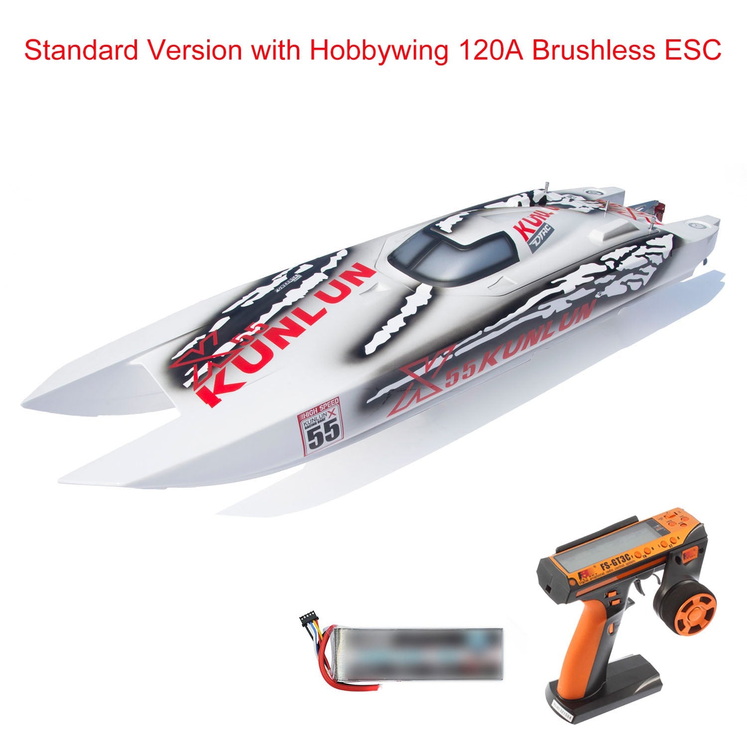 DTRC X55 High-Speed Remote Control Boat - 110km/h Waterproof RC Racing Ship, CNC Hardware, Hobby Model for Lakes & Pools - Perfect for Adults & Kids Outdoor Water Play