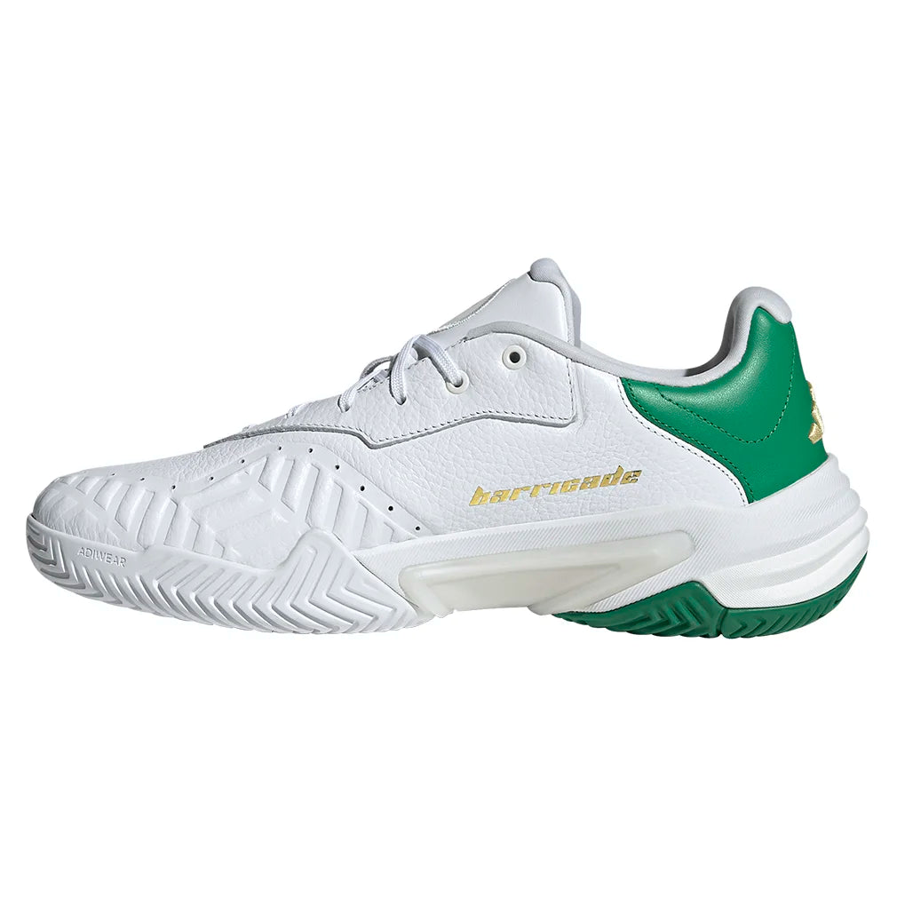 Men's Barricade 13 Leather Tennis Shoes - Gold Metallic & White Athletic Footwear for Court Performance & Casual Wear | Perfect for Tennis Matches, Gym Workouts & Everyday Fashion
