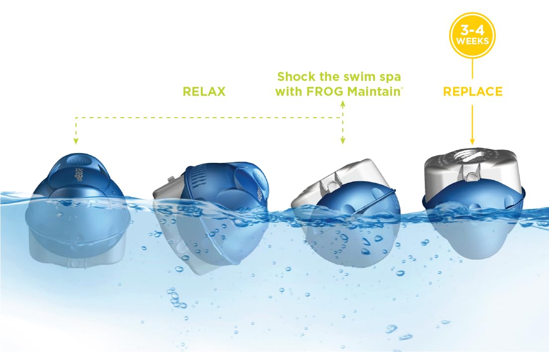 FROG @Ease Sanitizing System for Swim Spas - Complete Water Sanitizer with SmartChlor Replacement Cartridge & FROG Maintain | Easy Pool & Hot Tub Maintenance for Crystal Clear Water