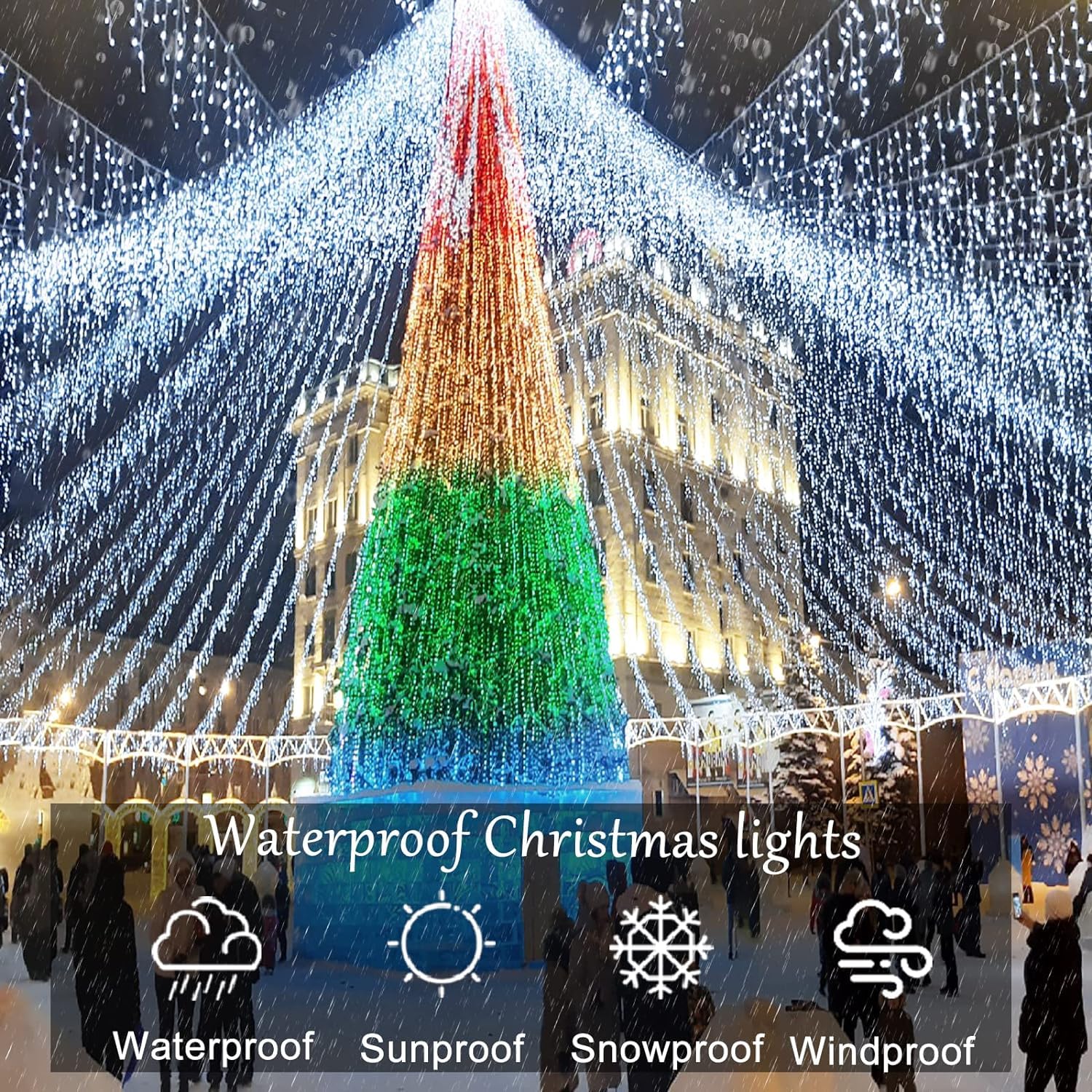 400 LED Icicle Christmas Lights Outdoor 33ft - Waterproof Plug-in Twinkle Lights with 8 Modes & Timer for Holiday Decor, Wedding, House - Cool White | Perfect for Roof, Garden, Patio, and Indoor Christmas Decorations