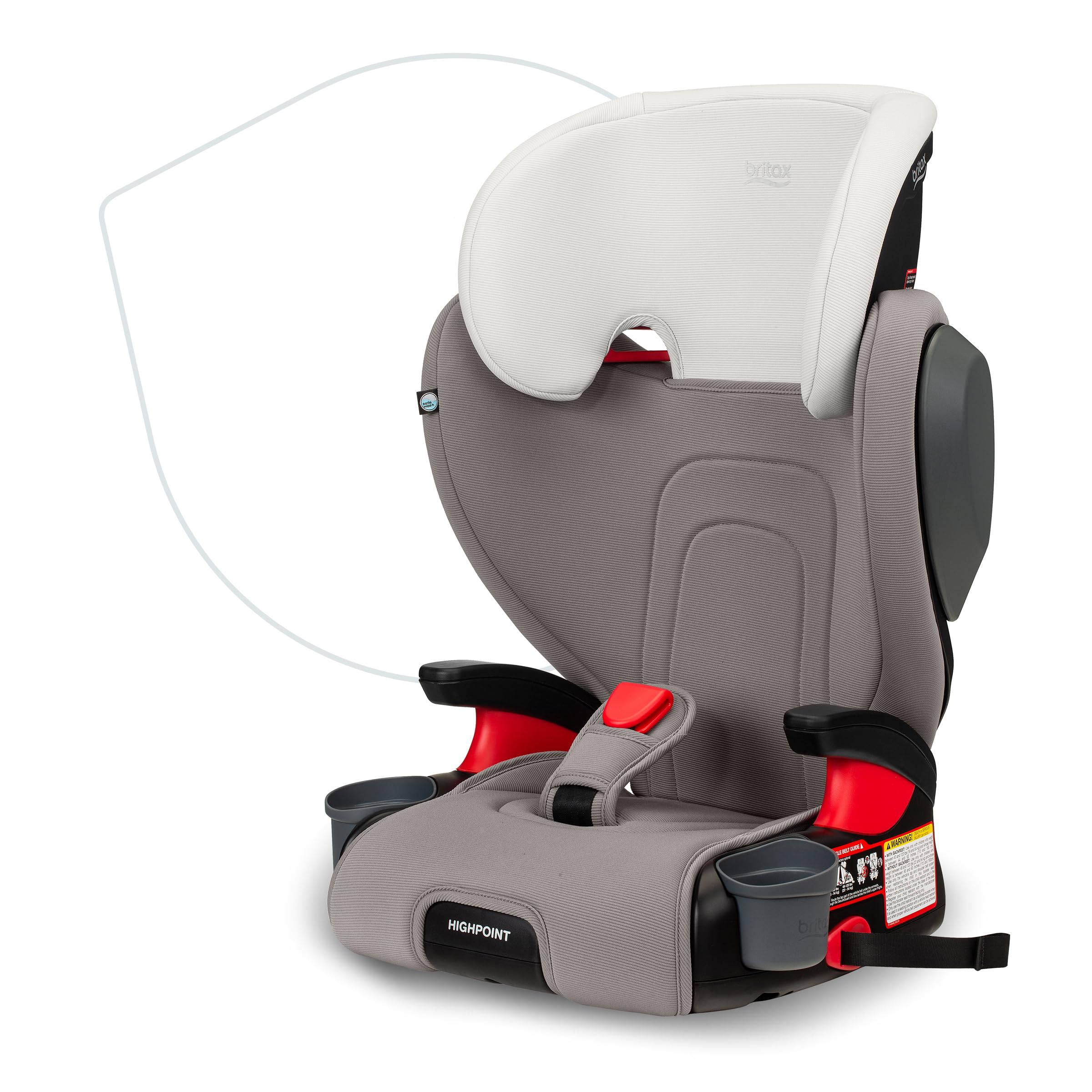 Britax Highpoint Backless Belt-Positioning Booster Car Seat for Kids - SafeWash Gray Ombre | Lightweight & Comfortable | Ideal for Travel, School & Daily Commute