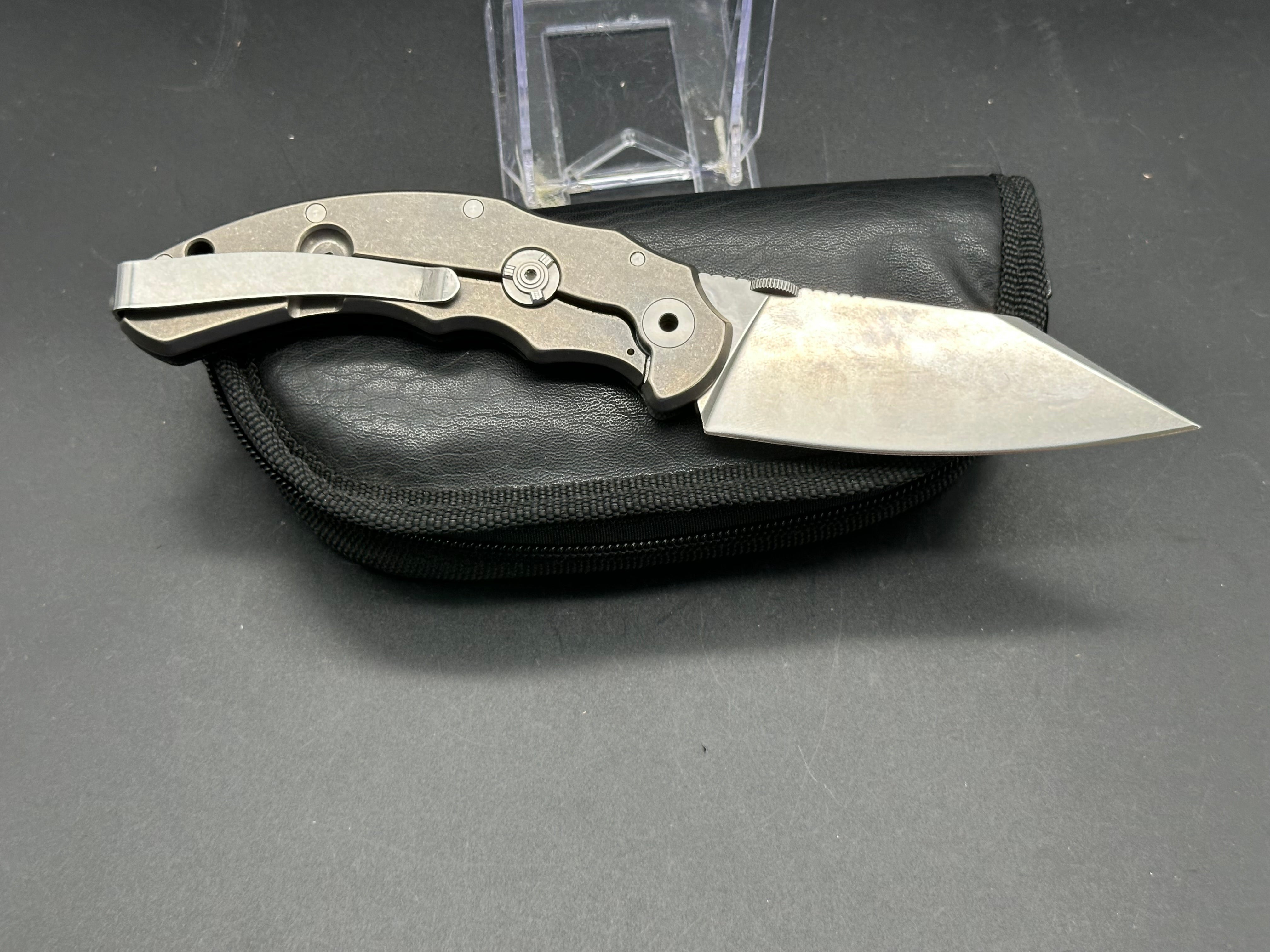 Bastinelli Dragotac Compact Titanium Frame Lock Folding Knife - Black EDC Pocket Knife for Outdoor, Camping, Hiking & Everyday Carry