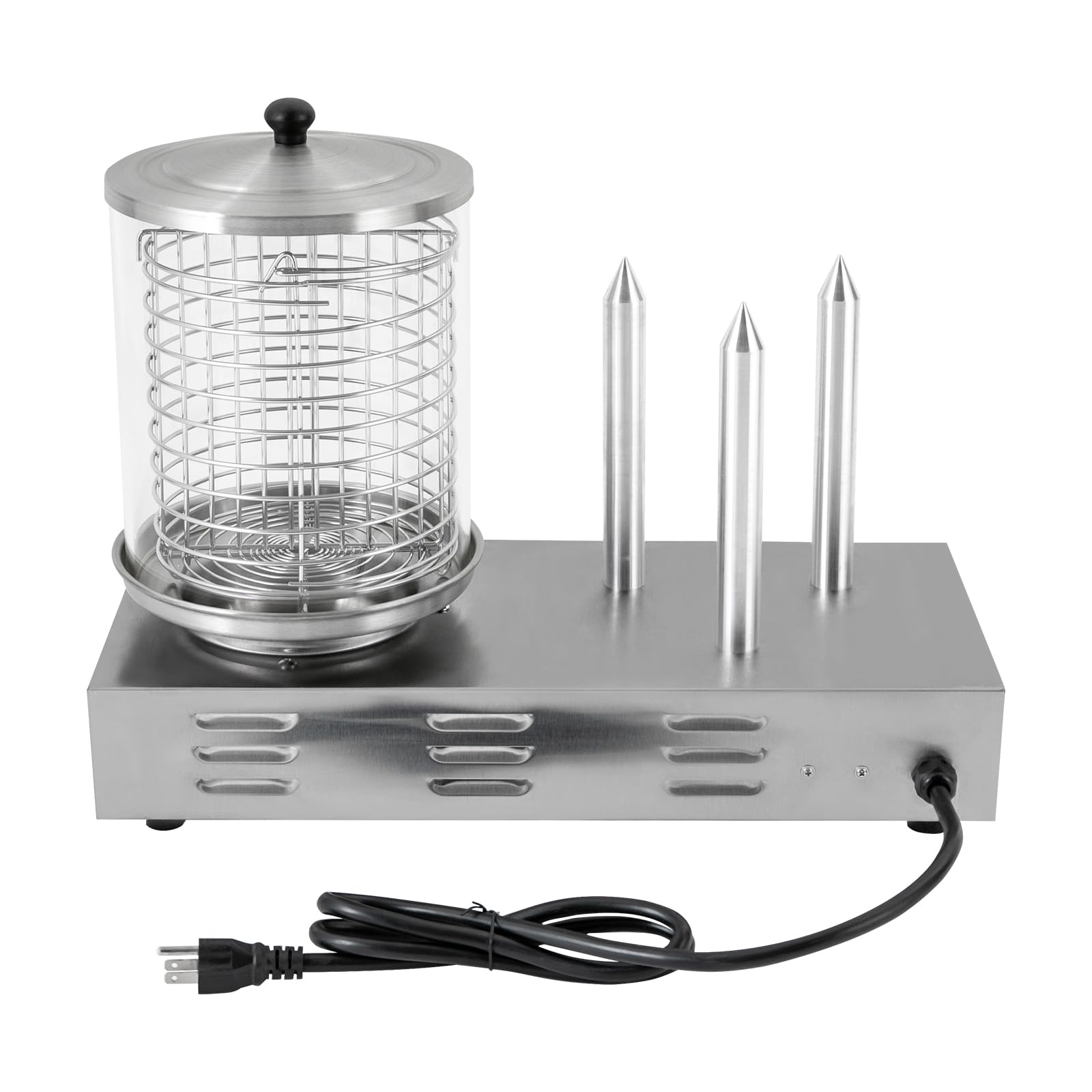 Commercial & Household Electric Hot Dog Steamer Machine - 408W 110V Stainless Steel Hot Dog & Bun Warmer for Restaurants, Food Trucks and Home Parties