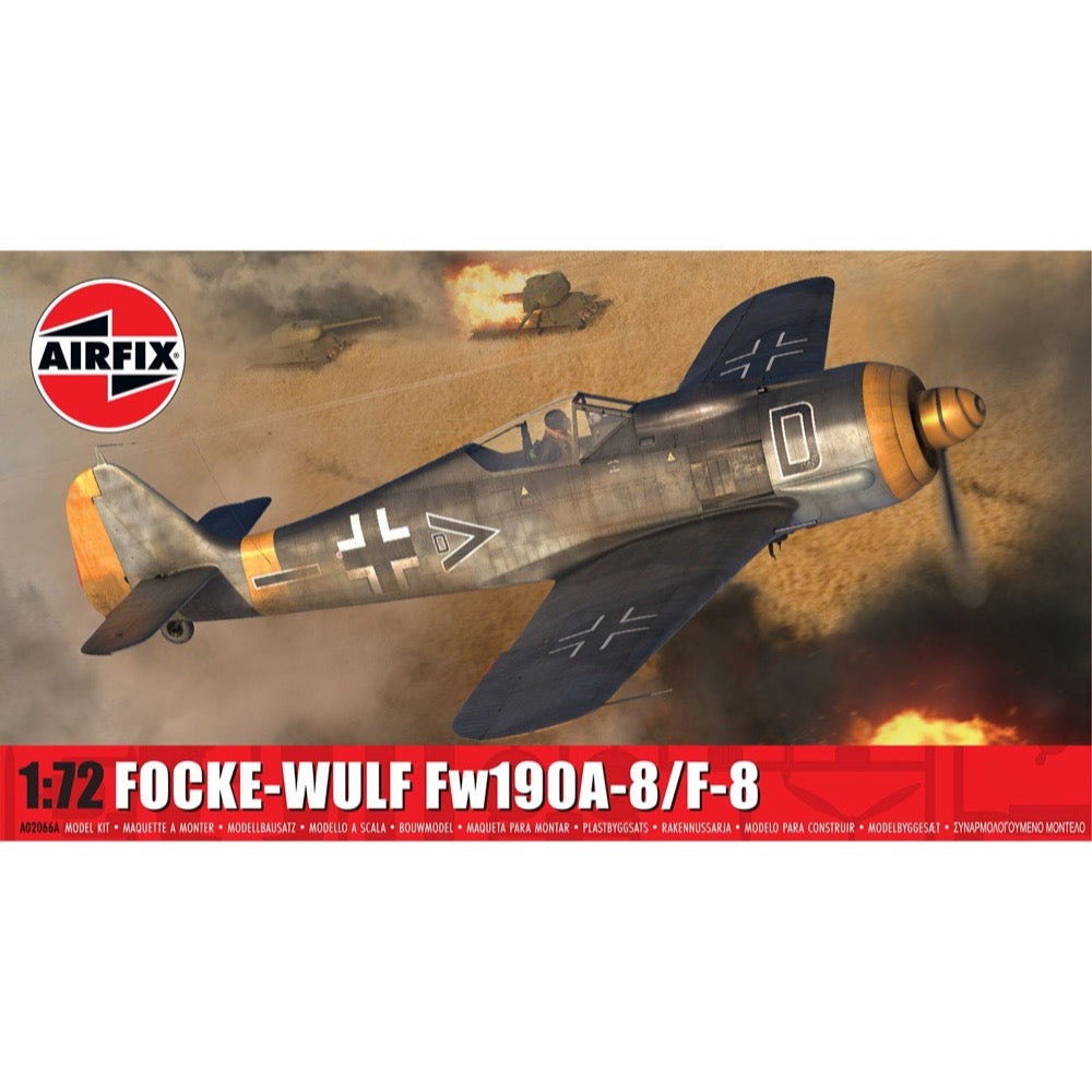 Airfix A02066A 1/72 Scale Focke Wulf Fw 190A-8/F-8 WWII German Fighter Aircraft Model Kit – Perfect for Collectors, Hobbyists & Historical Display