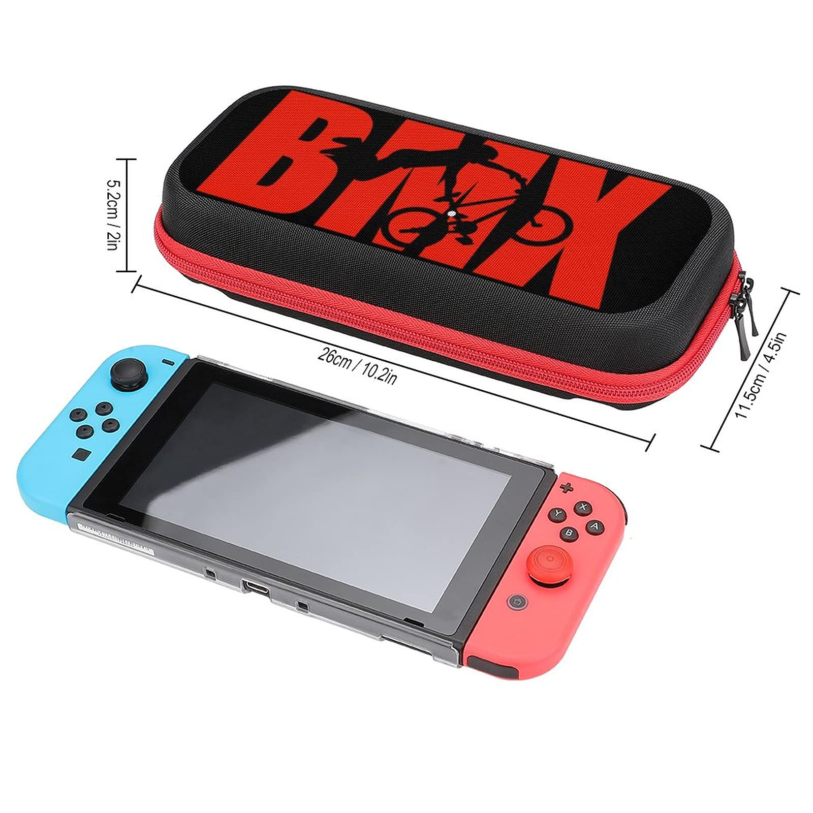 Premium Hard Shell Carrying Case for Nintendo Switch - Durable Travel Pouch with BMX Silhouette Design, Protective Storage for Console & Accessories - Perfect for Gaming On-The-Go, Commuting, and Travel