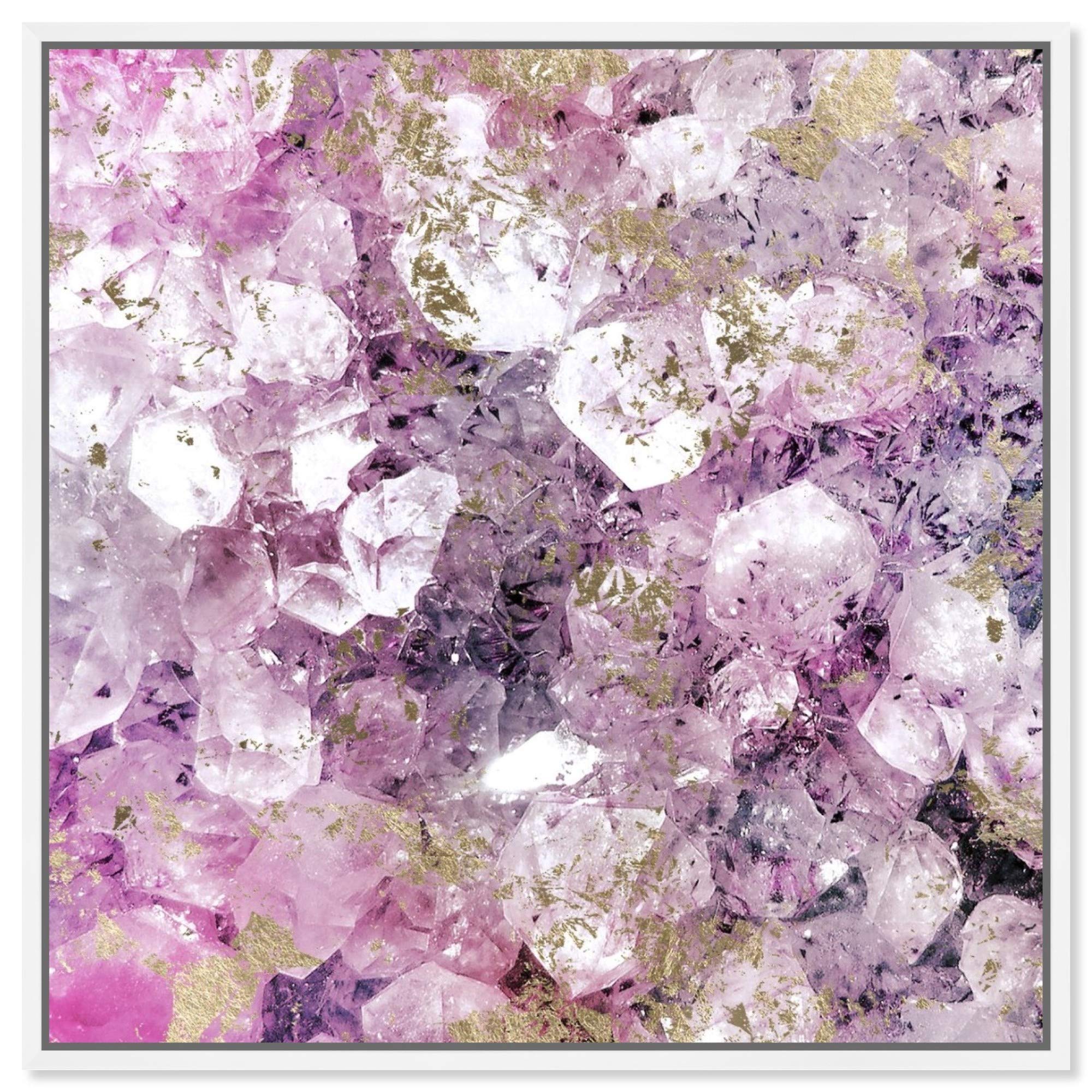 Oliver Gal Abstract Framed Wall Art - 12x12 Inch Purple & Gold Crystal Canvas Print for Romantic Home Decor | Perfect for Living Room, Bedroom & Office