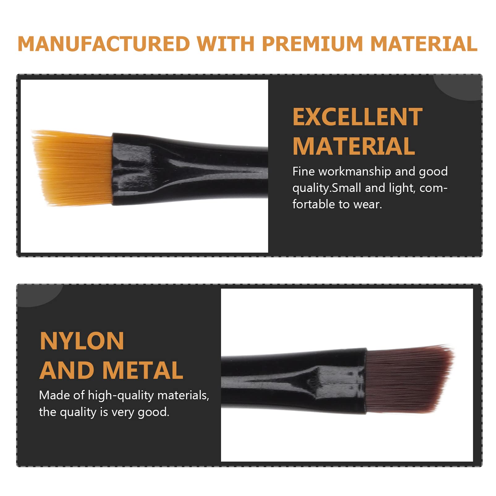 Beaupretty 6-Piece Eyebrow Brush Set - Double Ended Eyebrow Brush & Spoolie, Angled Brow Brush for Powder, Precision Application & Blending (Black) - Perfect for Travel, Makeup Kit & Professional Salon Use