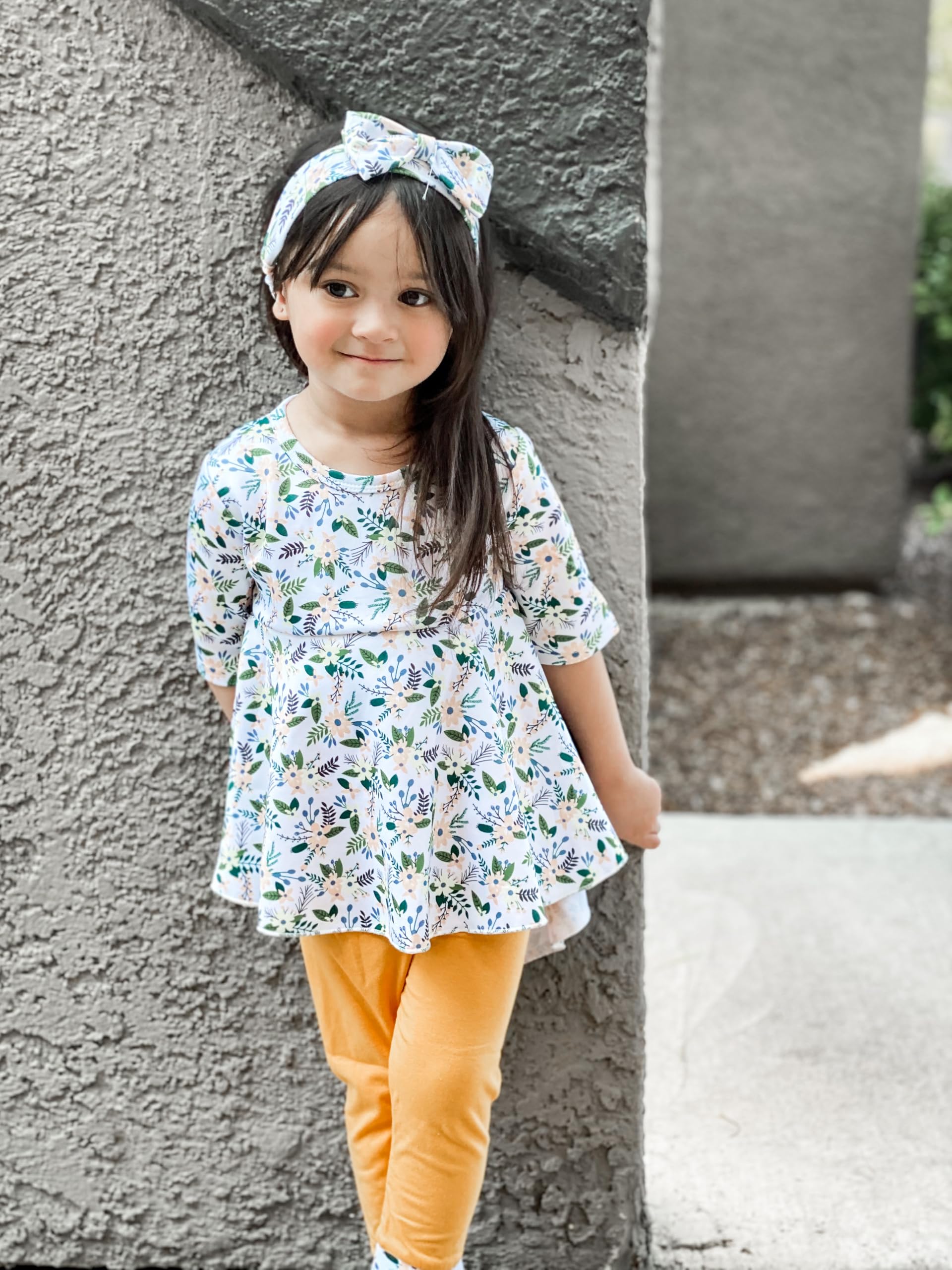 Fioukiay Toddler Girls Floral Top & Pants Outfits - Cute Spring/Fall Winter Baby Girl Clothing Sets for Playdates, Preschool & Family Photos
