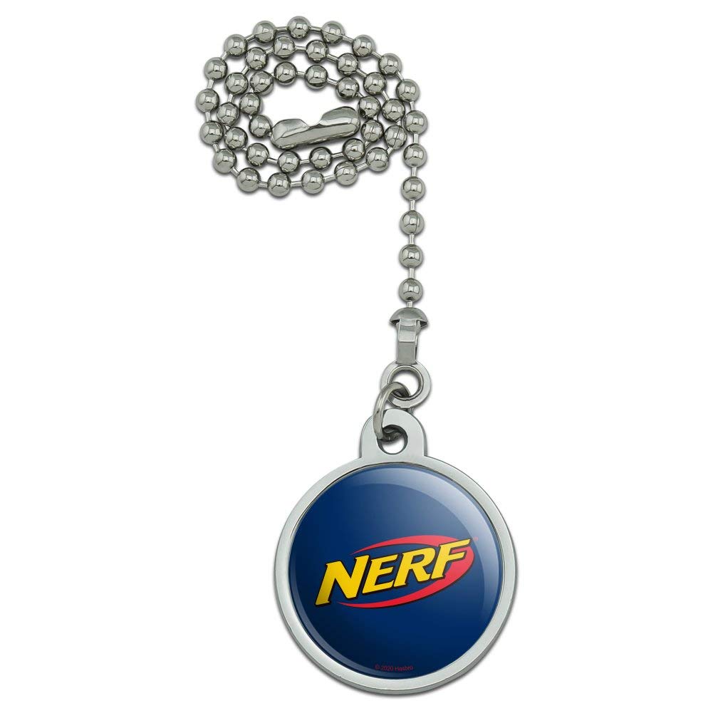 Nerf Logo Ceiling Fan Light Pull Chain - Decorative Novelty Fan Accessory for Game Rooms & Kids Bedrooms