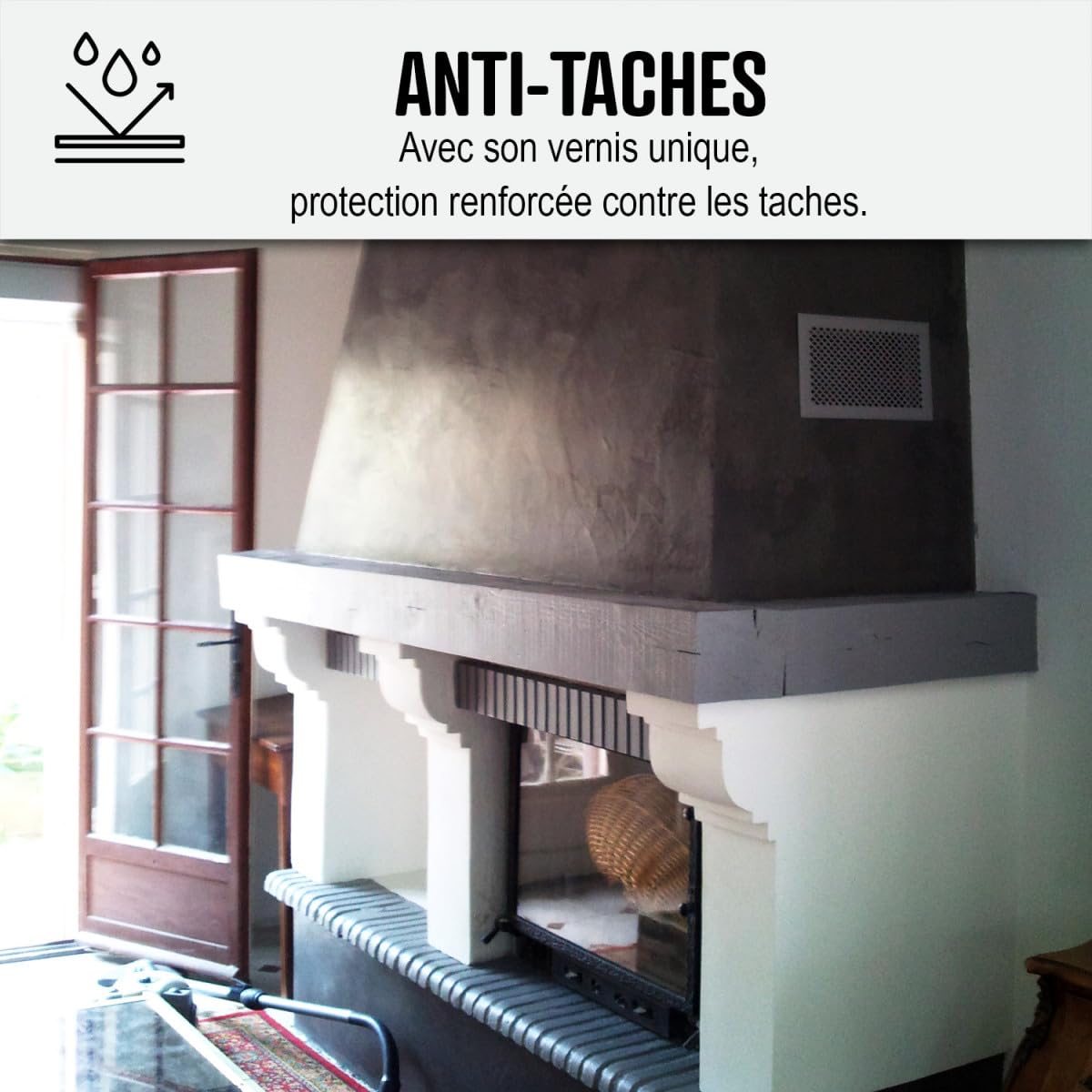 Polished Concrete Fireplace Kit - 2 m² (2 Layers) Arabica Brown - ARCANE INDUSTRIES | DIY Home Renovation & Modern Fireplace Upgrade