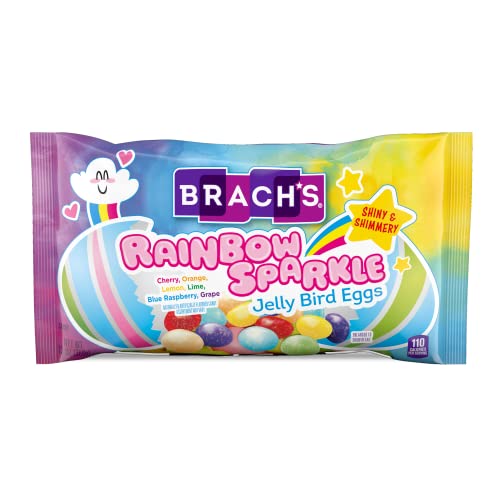Brach's Rainbow Sparkle Jelly Bird Eggs - Glittery Easter Egg Shaped Candy (13 oz) | Easter Basket Stuffers, Party Favors, Cake Decorations & Holiday Treats | Perfect for Easter Celebrations, Birthday Parties & Sweet Dessert Toppings