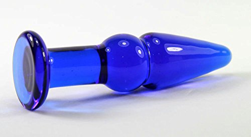 Premium Blue Glass Anal Plug & Beads Set - Crystal Anal Trainer Toy for Men & Women - Safe & Comfortable Anal Training - Perfect for Beginners & Advanced Play at Home or in the Bedroom