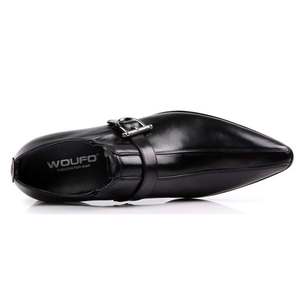 Men's Monk Strap Dress Shoes - Genuine Leather Business Formal Shoes for Wedding, Banquet & Office - Classic Buckle Design Retro Oxford Footwear - Black Size 38/UK 5.5/US 6.5 - Perfect for Business Meetings, Weddings & Special Occasions