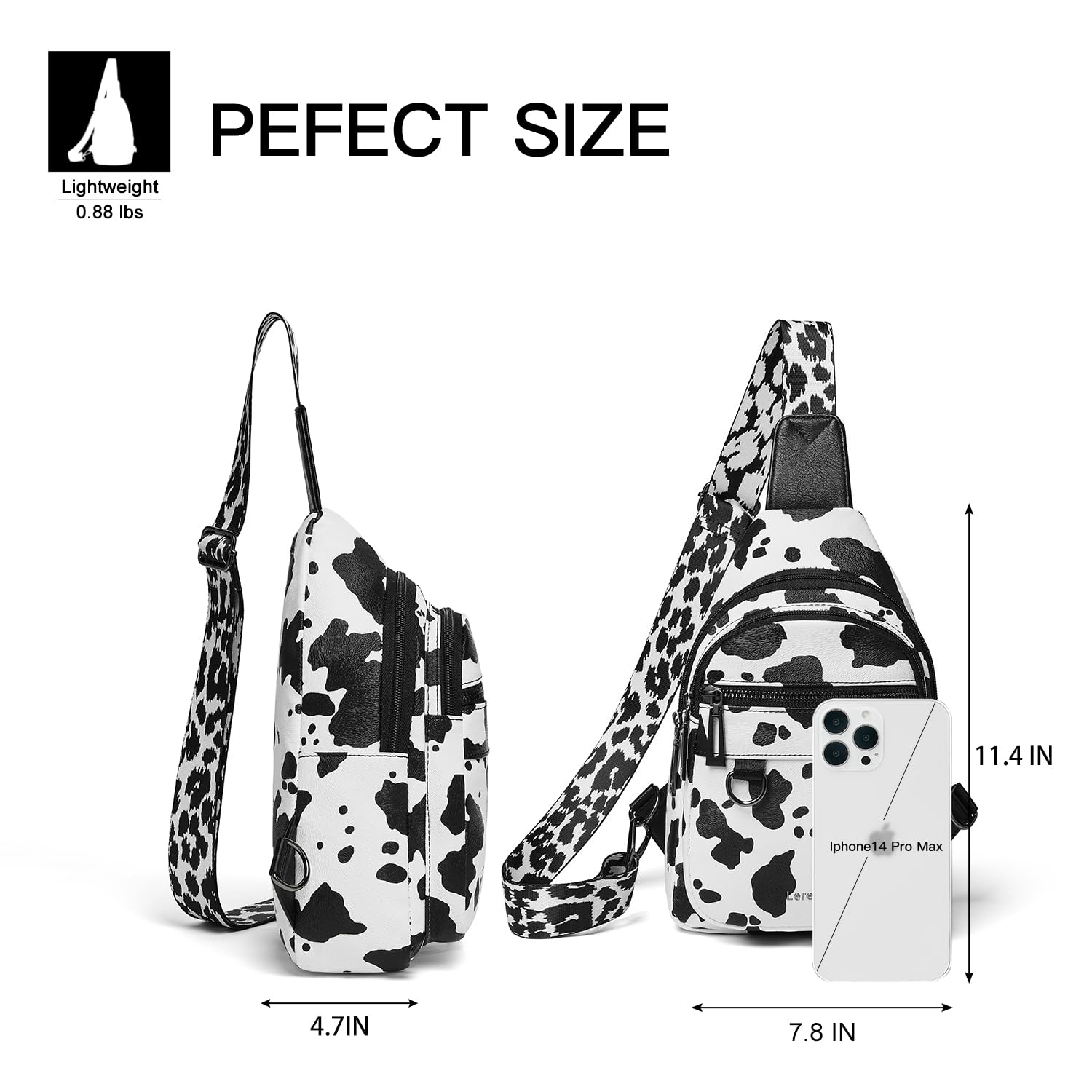 7L Vegan Leather Crossbody Sling Bag for Women & Men - Anti-Theft Fanny Pack, Shoulder Bag & Travel Backpack - Perfect for Gym, Hiking, Commuting & Daily Use