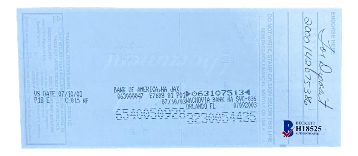 Gary Carter Montreal Expos Autographed Signed Bank Check #9987 - Rare Collectible Memorabilia for Baseball Fans & Sports Collectors - Perfect for Framing, Display, and Investment