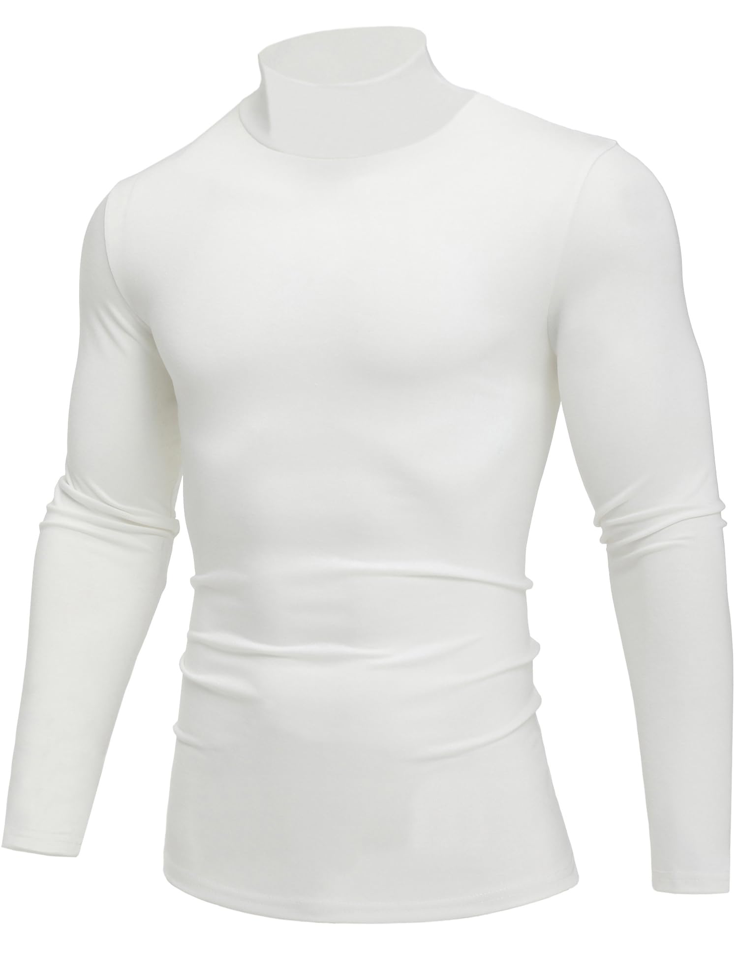 Premium Men's Mock Neck Pullover T-Shirt - High Neck Turtleneck Long Sleeve Sweater for Men | Casual Wear, Layering & Winter Fashion