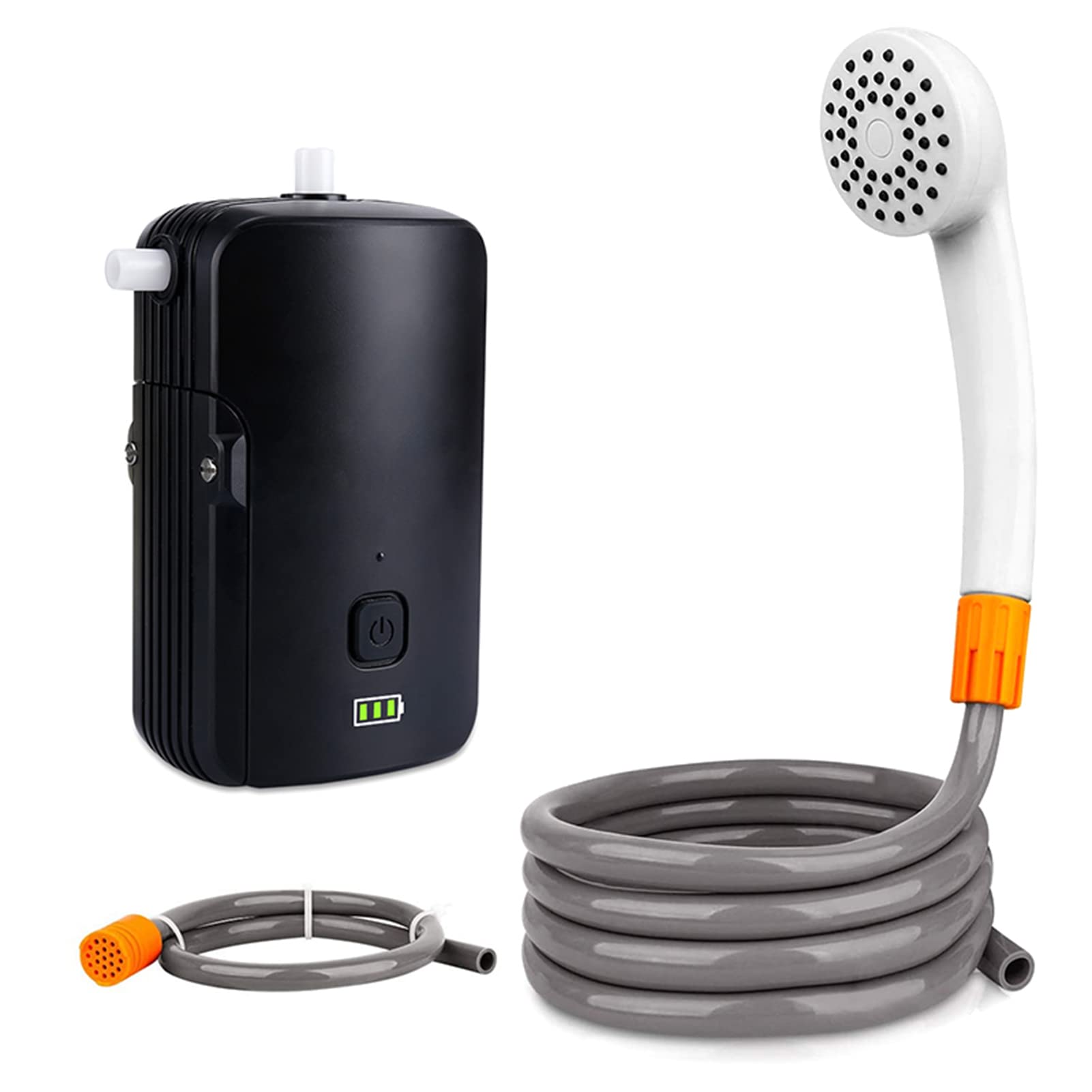 Portable Camping Shower with Rechargeable Pump - 4400mAh USB Fast Charging, 2 Flow Modes & Battery Display | 8.2ft Hose for Outdoor Travel, Hiking, RV & Pet Washing (Ideal for Camping, Beach Trips & Emergency Use)