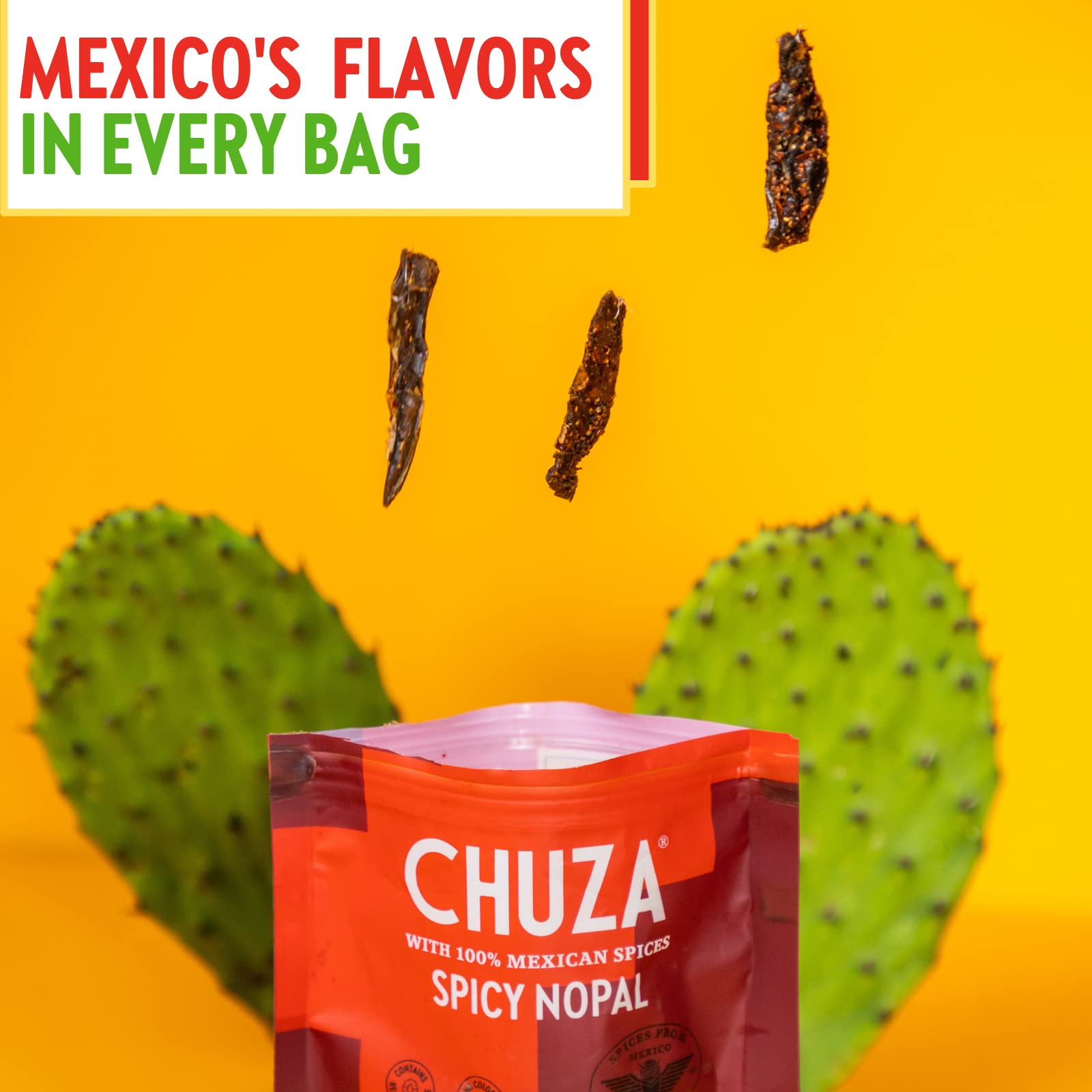 Spicy Dried Nopal Slices - Authentic Mexican Cactus Snacks | Healthy Vegan Fruit Chips | Gluten-Free Natural Treat for Adults & Kids (2 Pack) | Perfect for Road Trips, School Lunches & Party Snacks