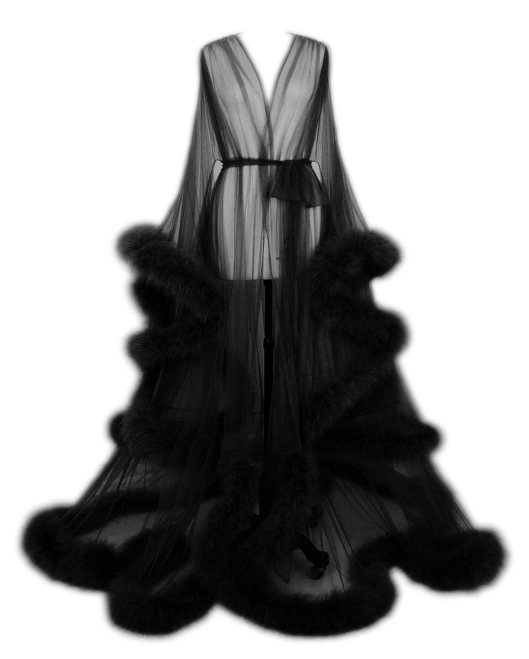 Luxury Feather Dressing Gown - Elegant Marabou Robe for Boudoir, Wedding & Hollywood Glamour | Perfect Bridal Gift, Honeymoon & Photo Shoot Accessory