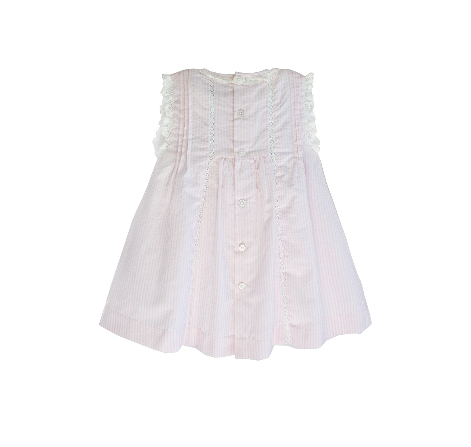 Little Toddler Girl's Hand Smocked Cotton Seersucker Dress - Baby Princess Easter Dress for Special Occasions, Photoshoots & Birthday Parties