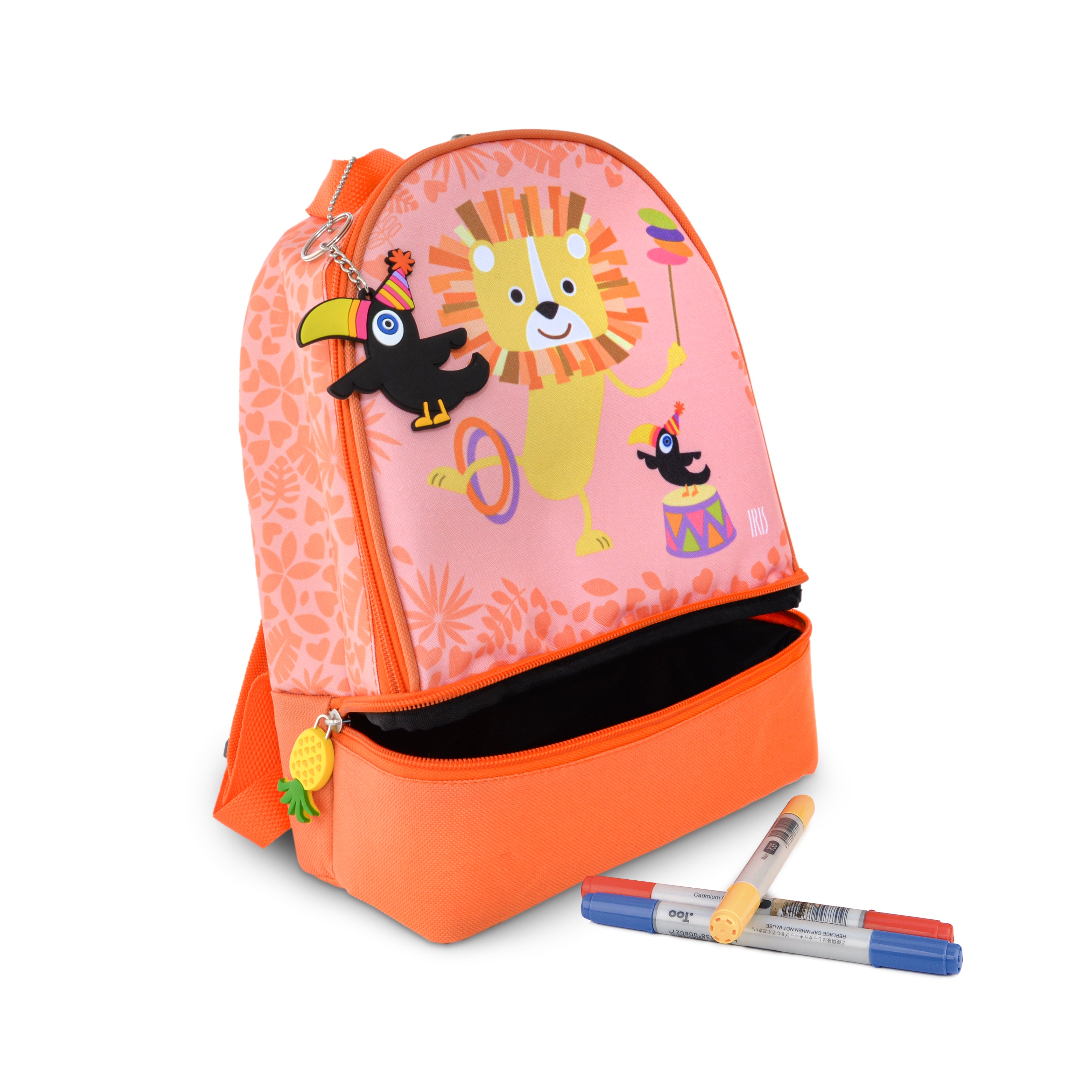 Funny Jungle Apricot 2-in-1 Backpack & Snack Pouch - Perfect for School, Travel, and Outdoor Adventures